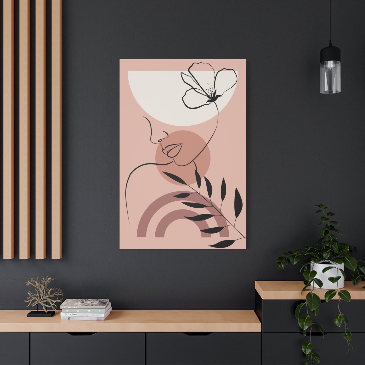 Lady Flower Leaves Deco Wall Art & Canvas Prints