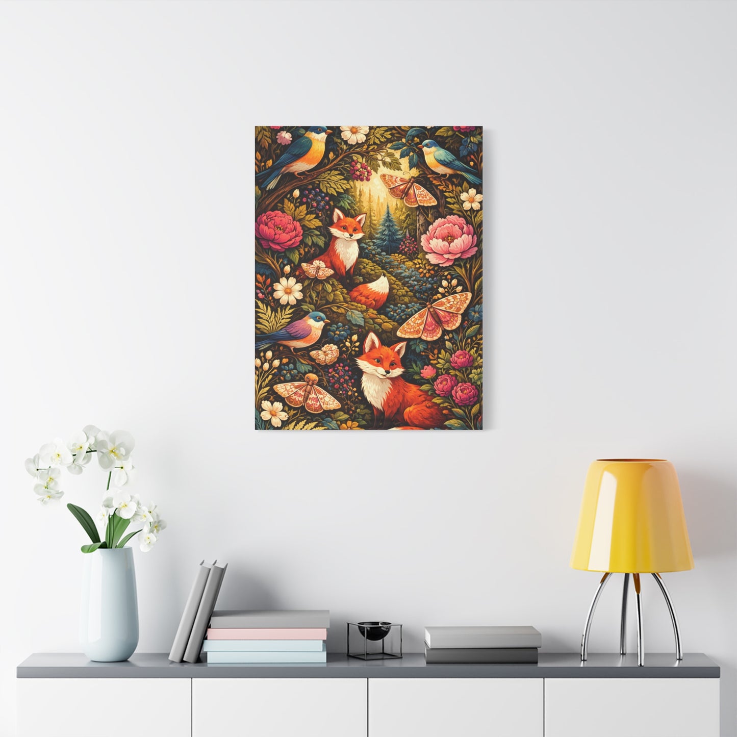 Quirky Maximalist Forest Creatures Wall Art & Canvas Print