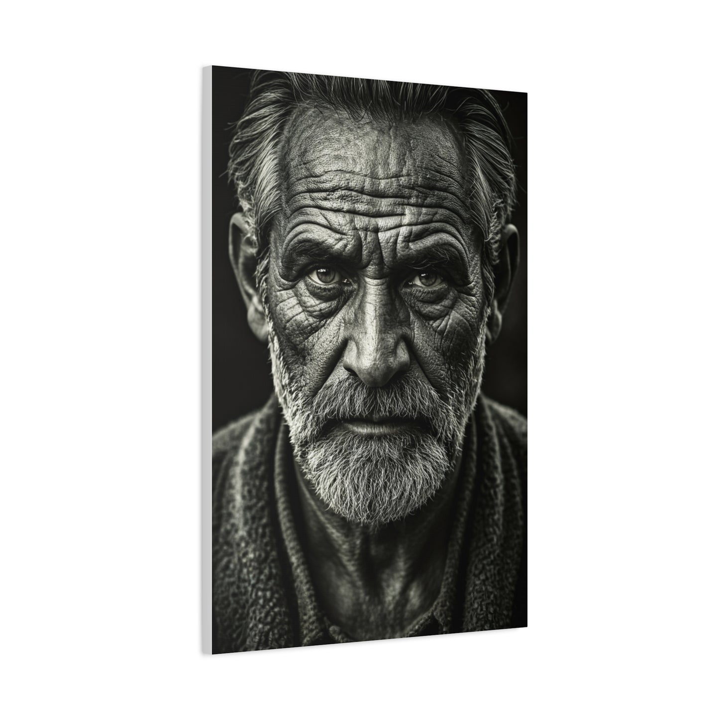 Lines of Time Black & White Elder Portrait Wall Art & Canvas Prints