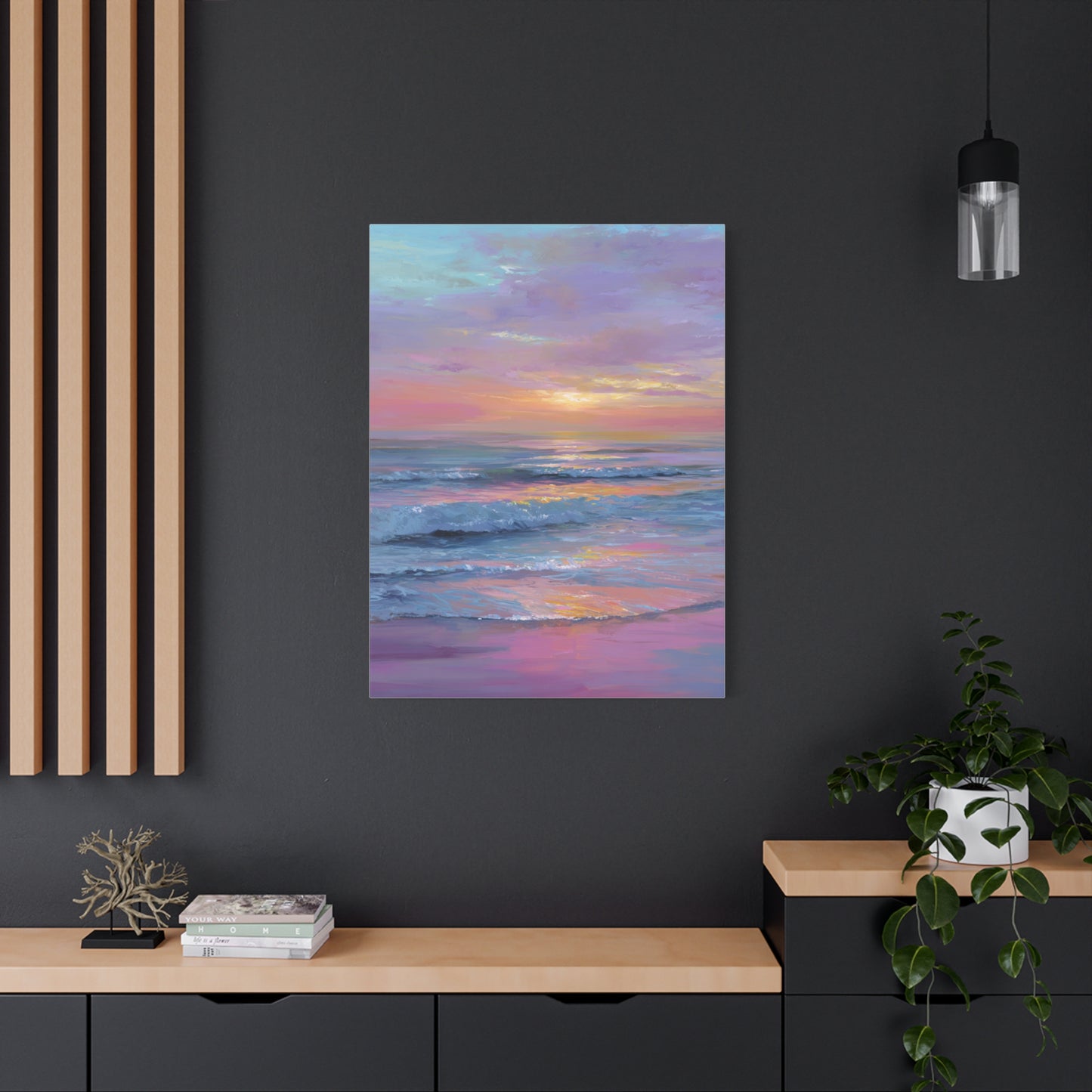 Pastel Sunrise Over Calm Ocean Waves Wall Art & Canvas Print
