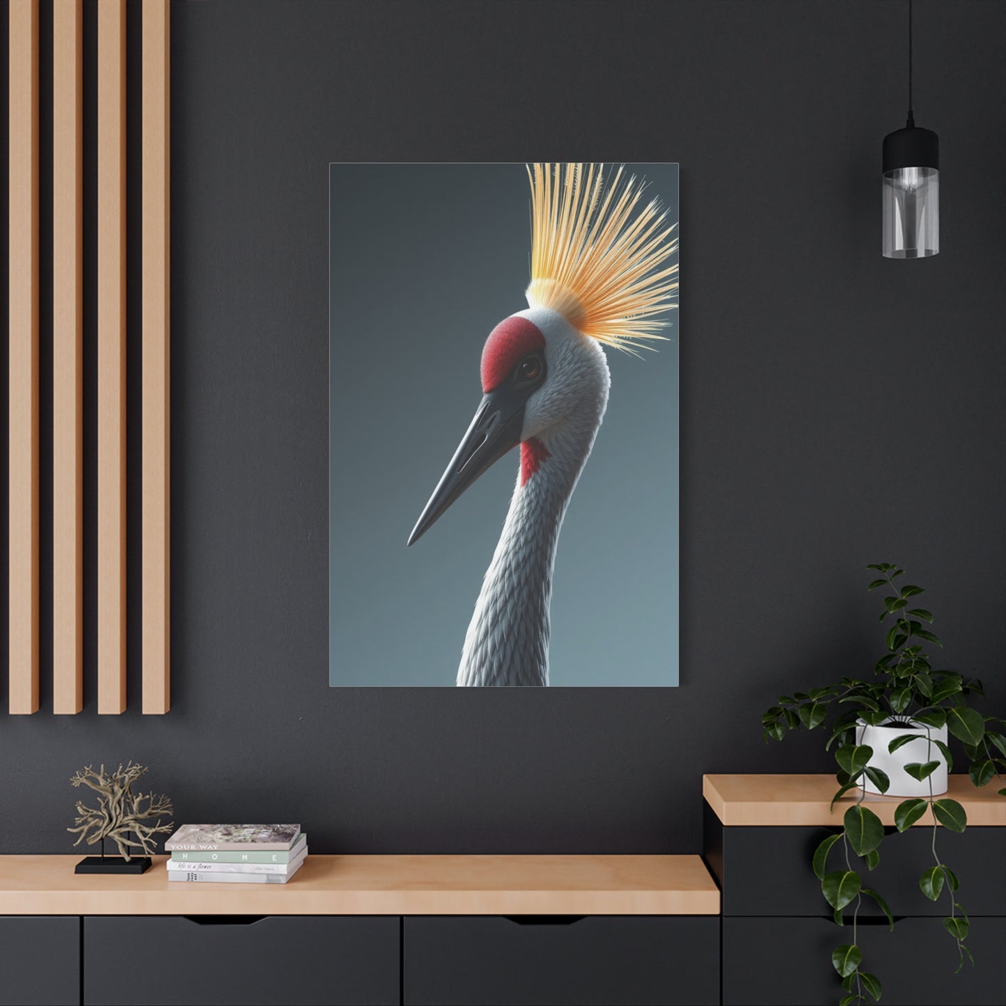Crane Bird Art Luxury Canvas Wall Art & Canvas Print