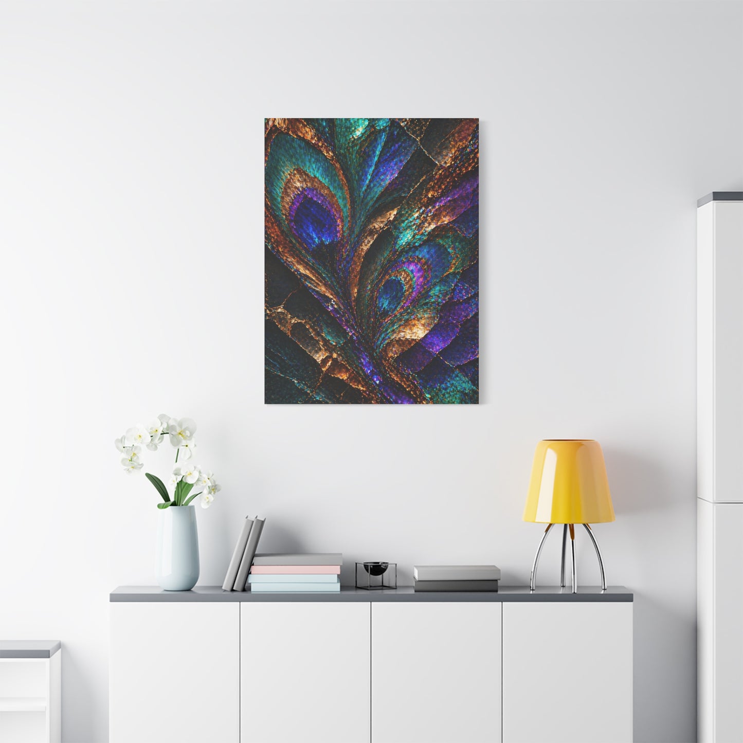 Abstract Peacock Ore Crystal Wall Art & Canvas Print