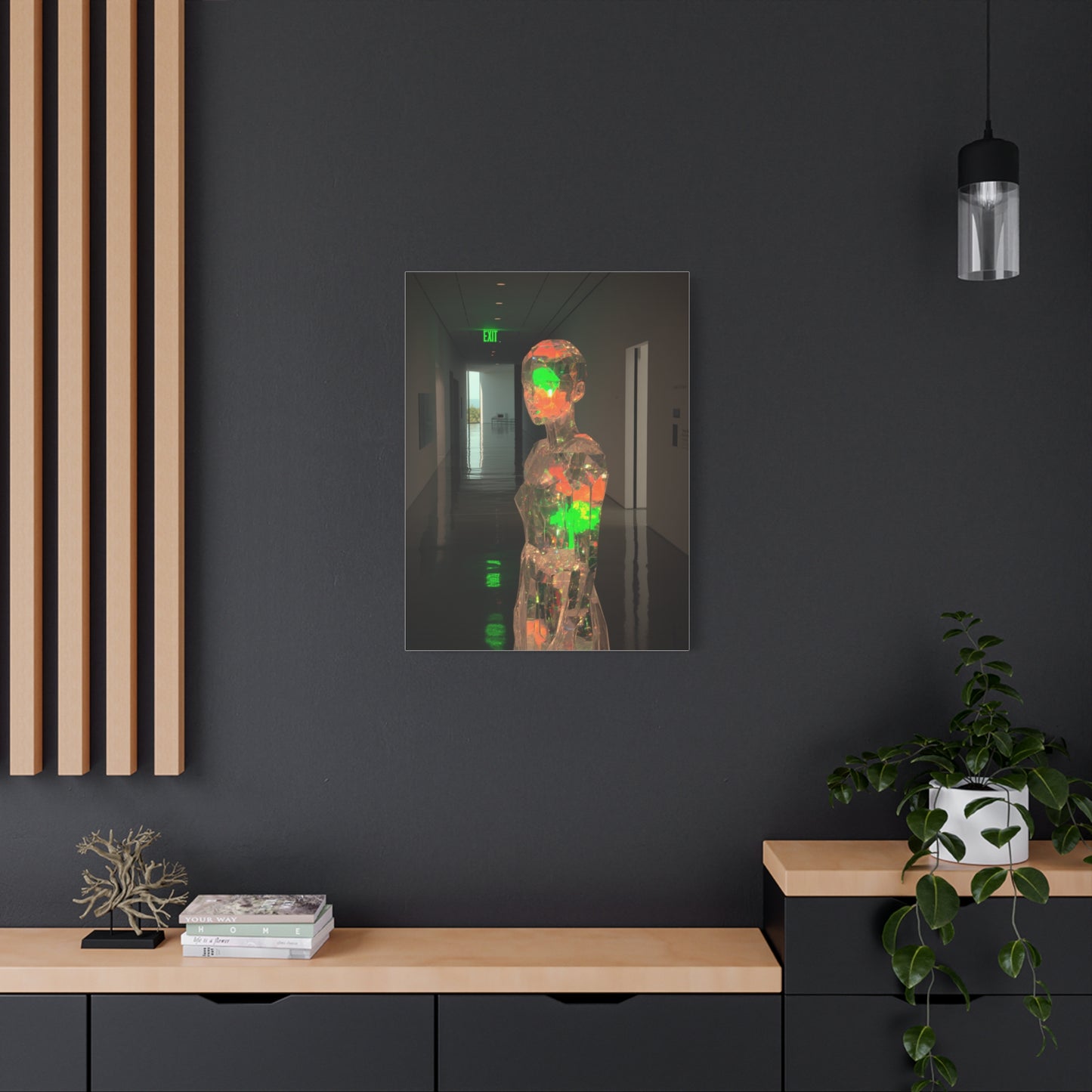 Luminous Crystal Figure Installation Wall Art & Canvas Print
