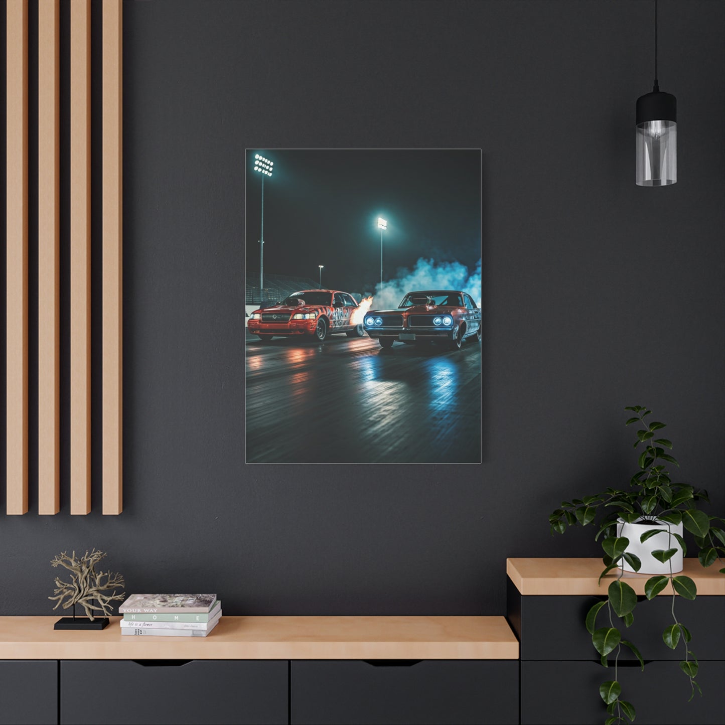 Mercury Marauder vs Pontiac Catalina Super Duty Night Launch Wall Art & Canvas Prints