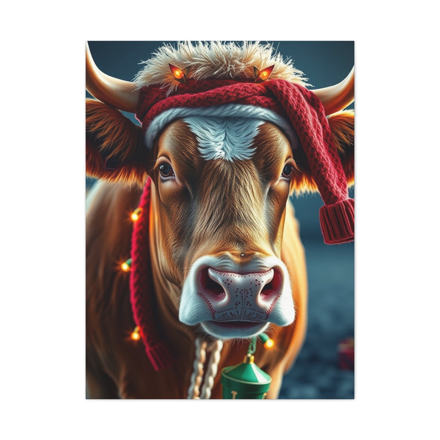 Christmas Cow Art Supreme Gallery Wall Art & Canvas Print