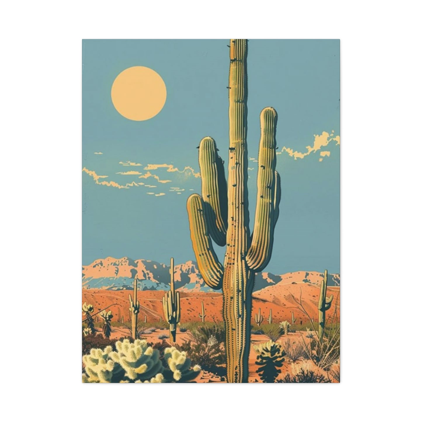 Large Cactus In Desert Wall Art & Canvas Prints