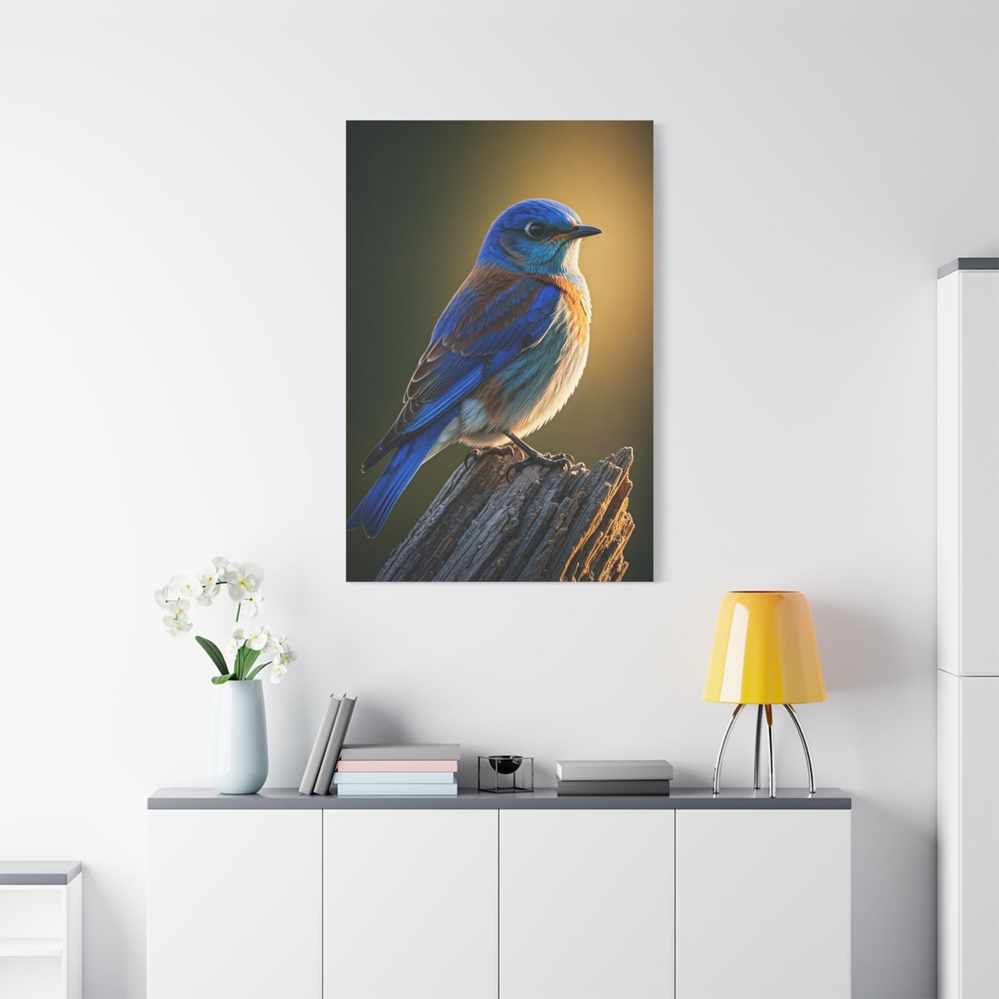Mountain Bluebird Perched Portrait Wall Art & Canvas Prints