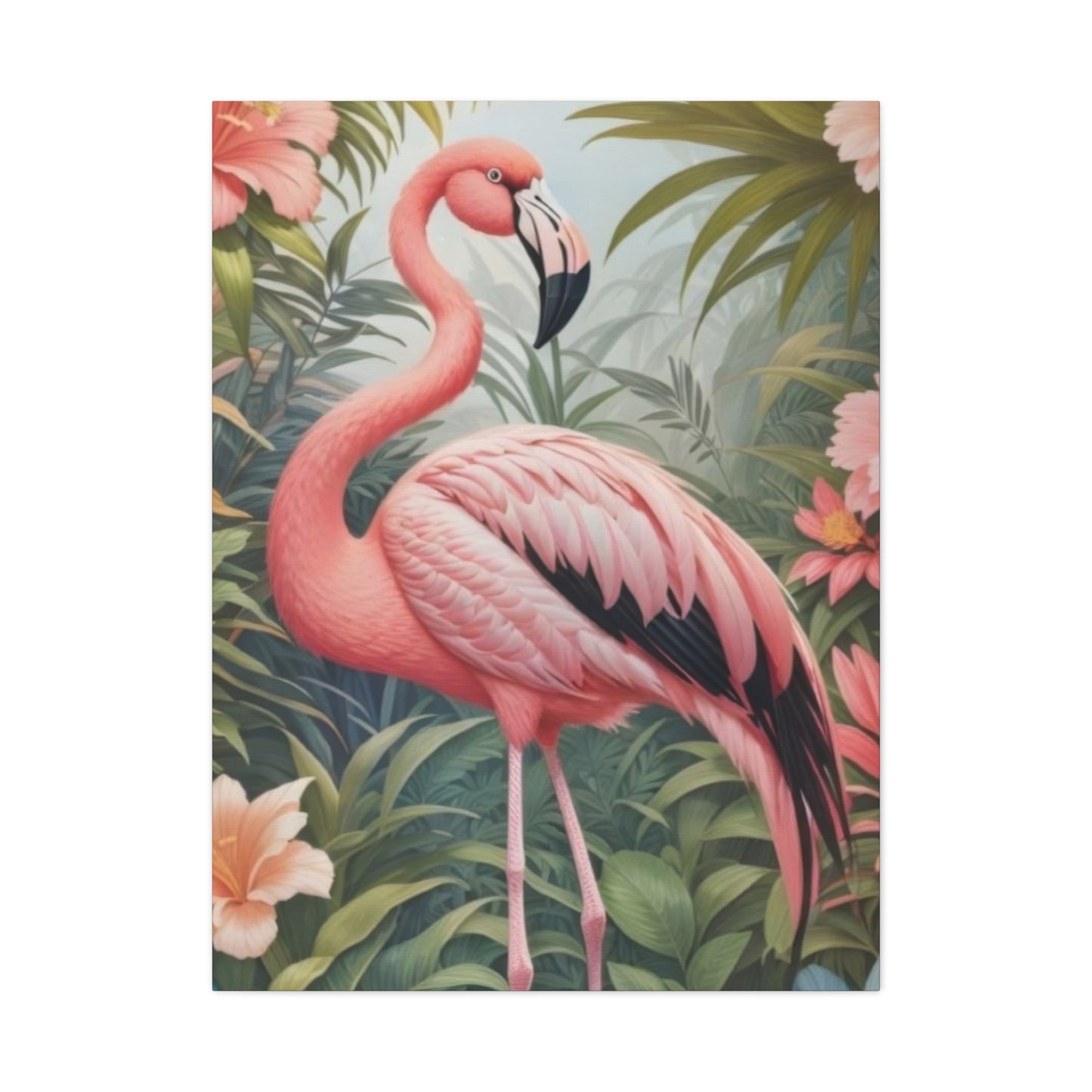 Flamingo In Forest Wall Art & Canvas Prints