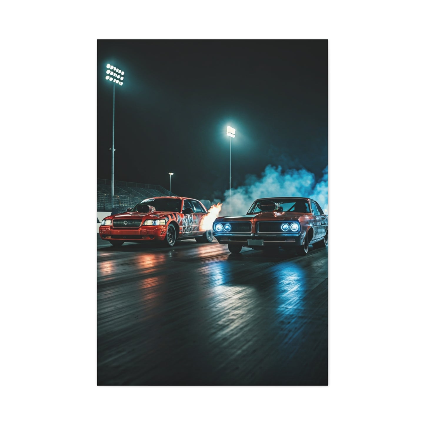 Mercury Marauder vs Pontiac Catalina Super Duty Night Launch Wall Art & Canvas Prints