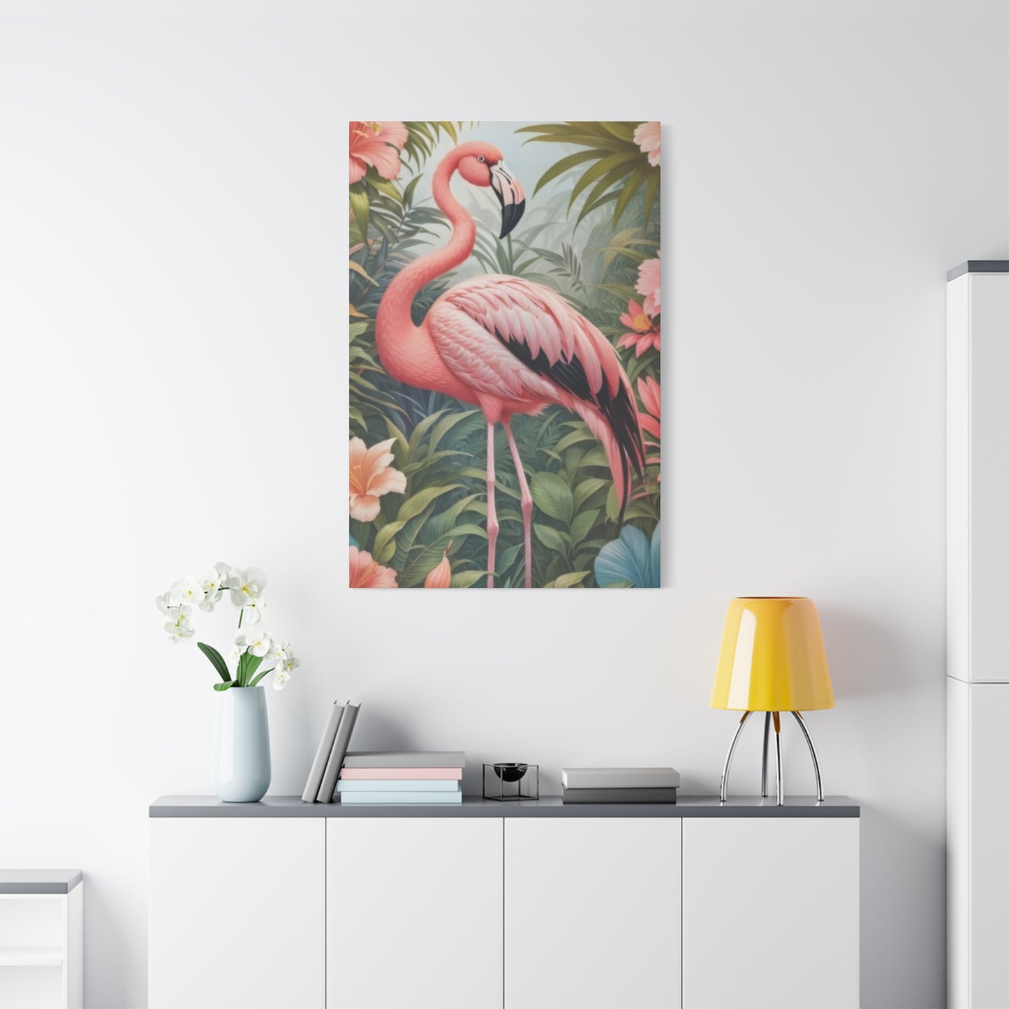 Flamingo In Forest Wall Art & Canvas Prints