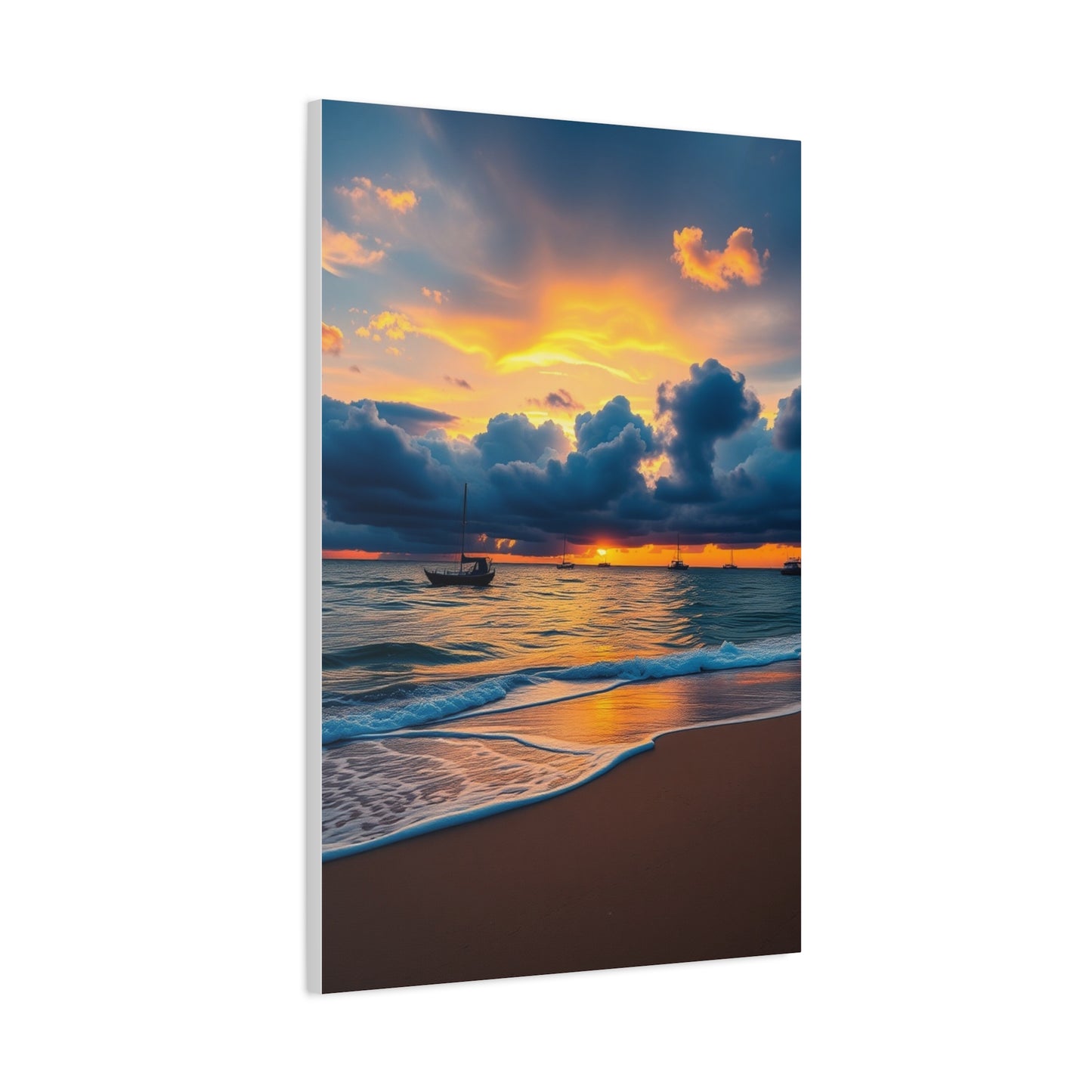 Supreme Beach Sunrise and Sunset Art Collection Wall Art & Canvas Print