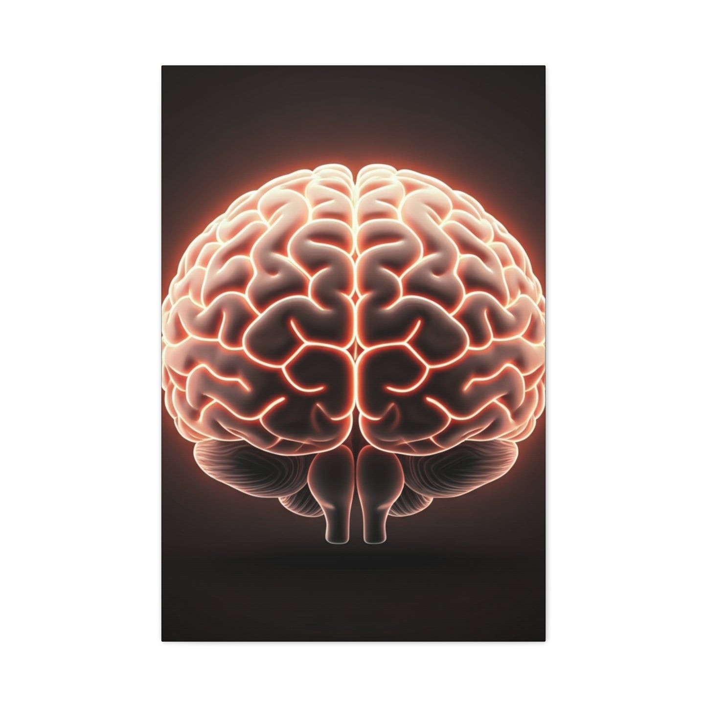 Neon Brain Art Canvas – Glowing Anatomy Wall Decor