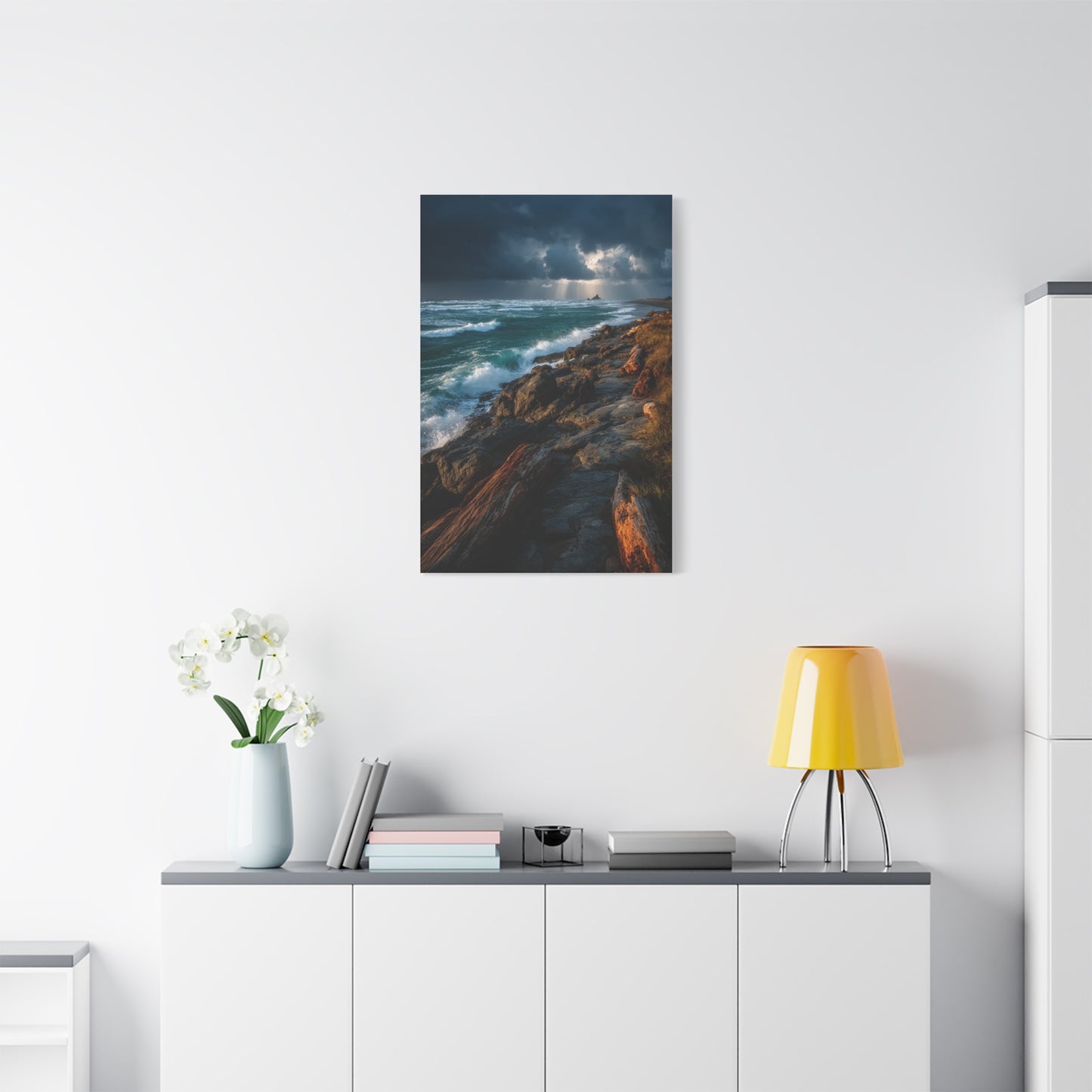 Storm Coast Driftwood Shoreline Wall Art & Canvas Print
