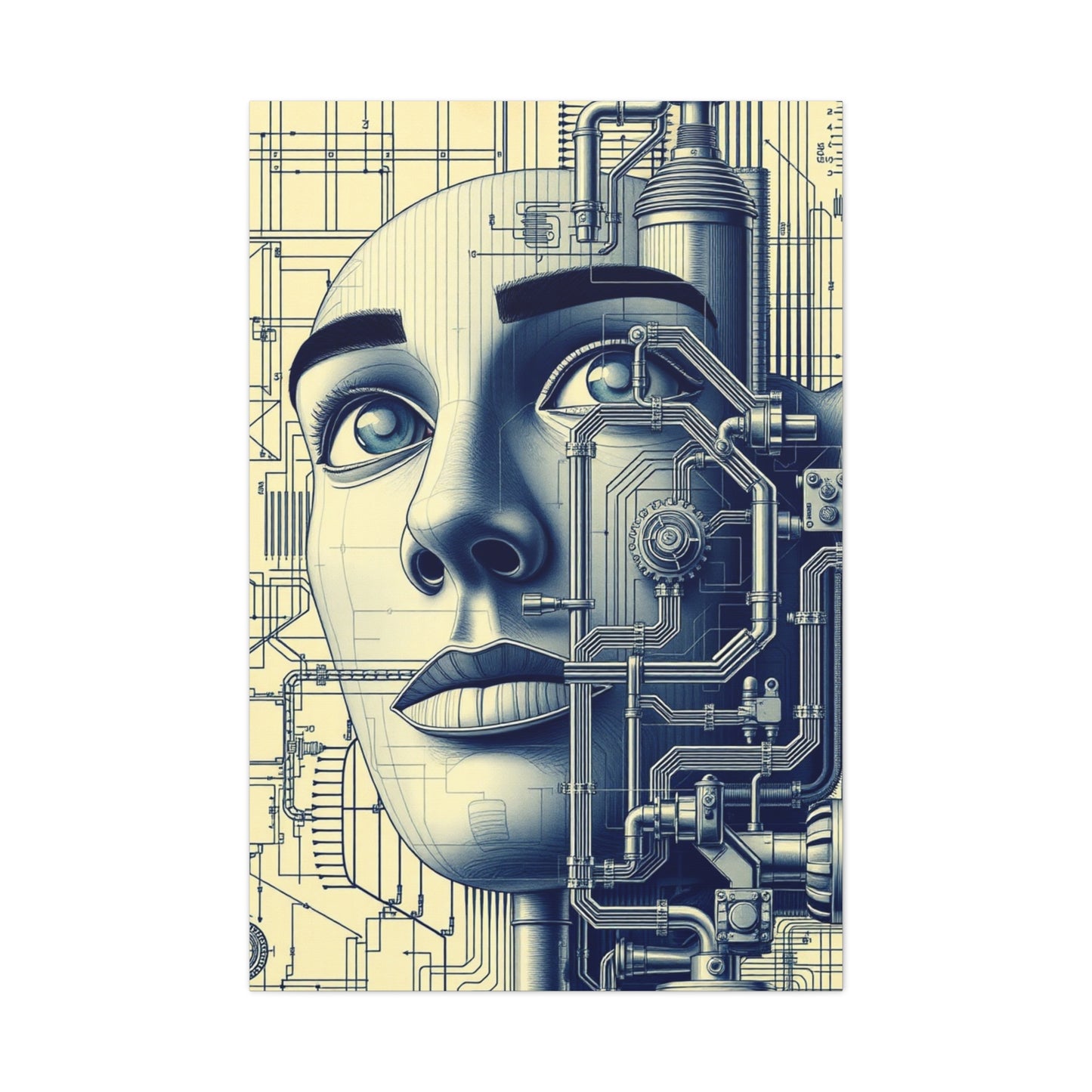 Engineering & Machinery Blueprints Art Luxury Canvas Wall Art & Canvas Print