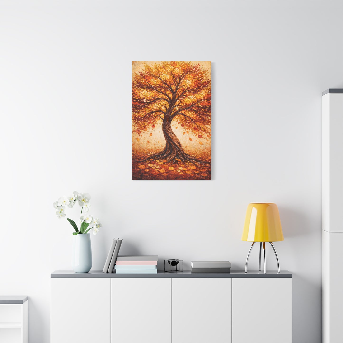 Golden Autumn Tree Radiance Wall Art & Canvas Print