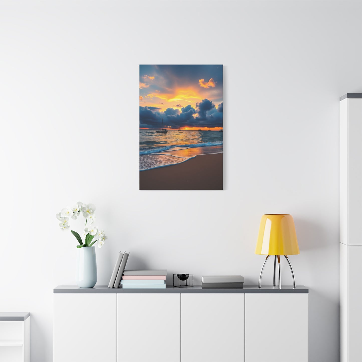 Supreme Beach Sunrise and Sunset Art Collection Wall Art & Canvas Print