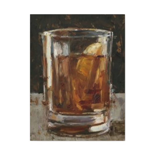 Whiskey Glass Man Cave Decor Wall Art & Canvas Prints
