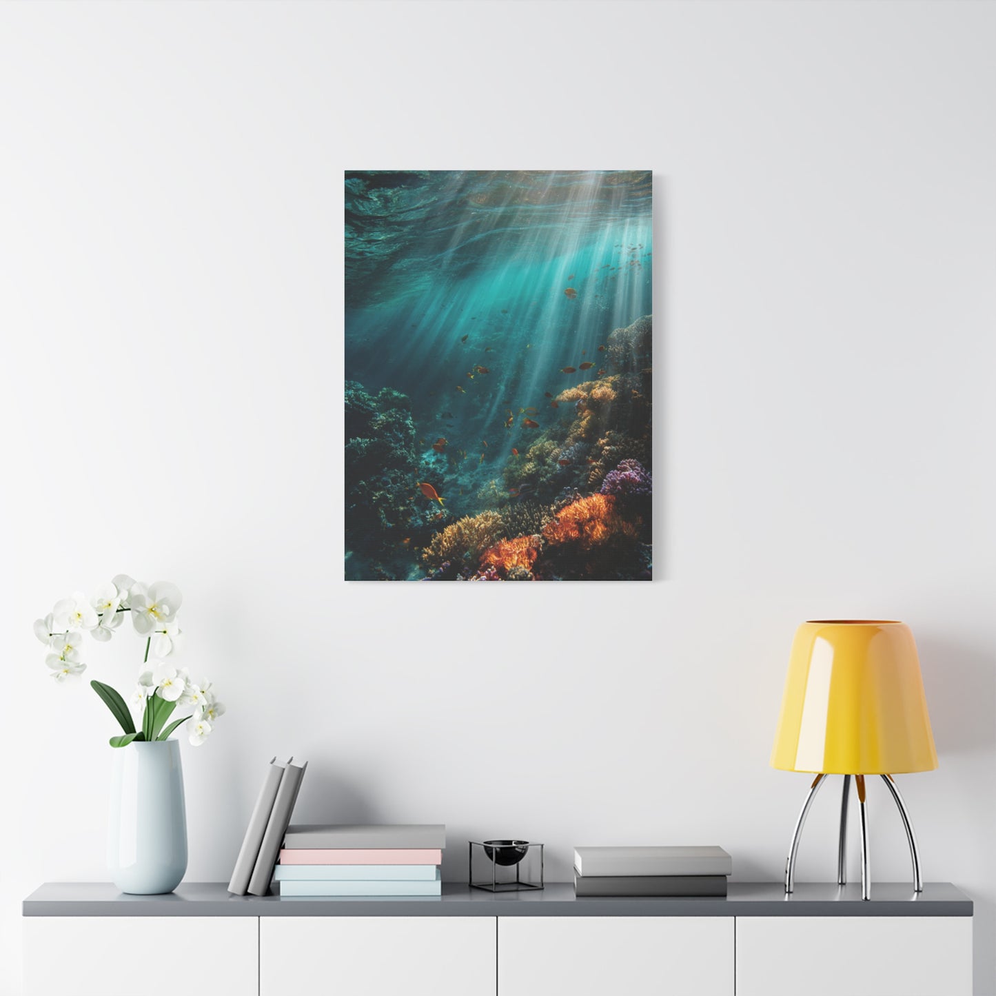 Underwater Marine Coral Reef Scene Wall Art & Canvas Print