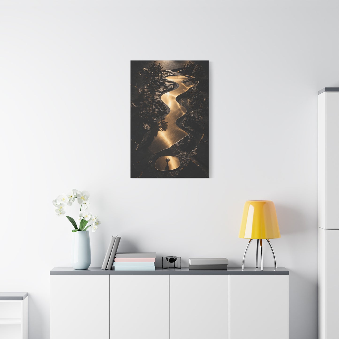 Sculptural Gold Golf Terrain Wall Art & Canvas Print