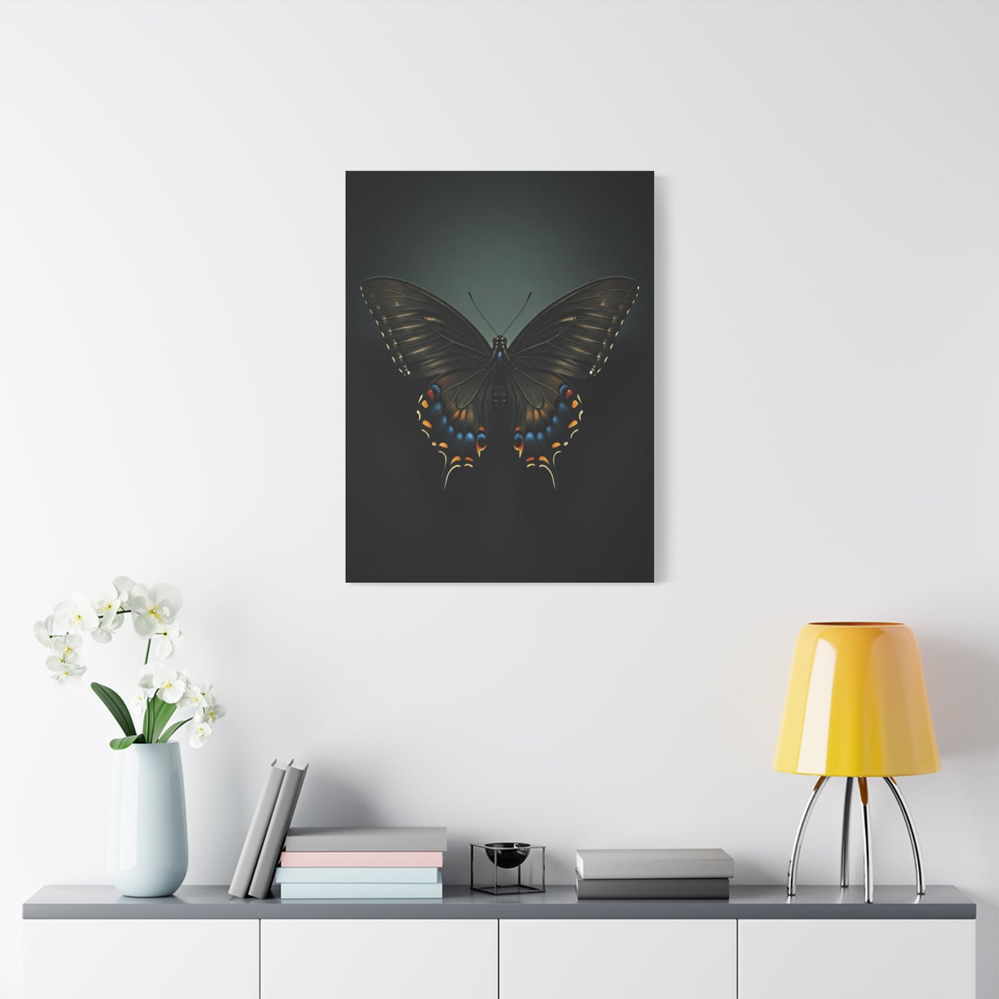 Midnight Swallowtail Butterfly with Jewel Wing Accents Wall Art & Canvas Prints