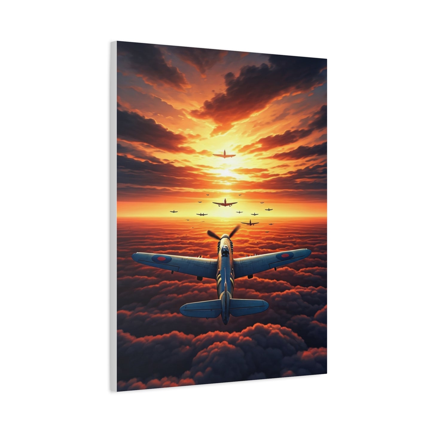 Sunset Flight Above the Clouds Wall Art & Canvas Prints