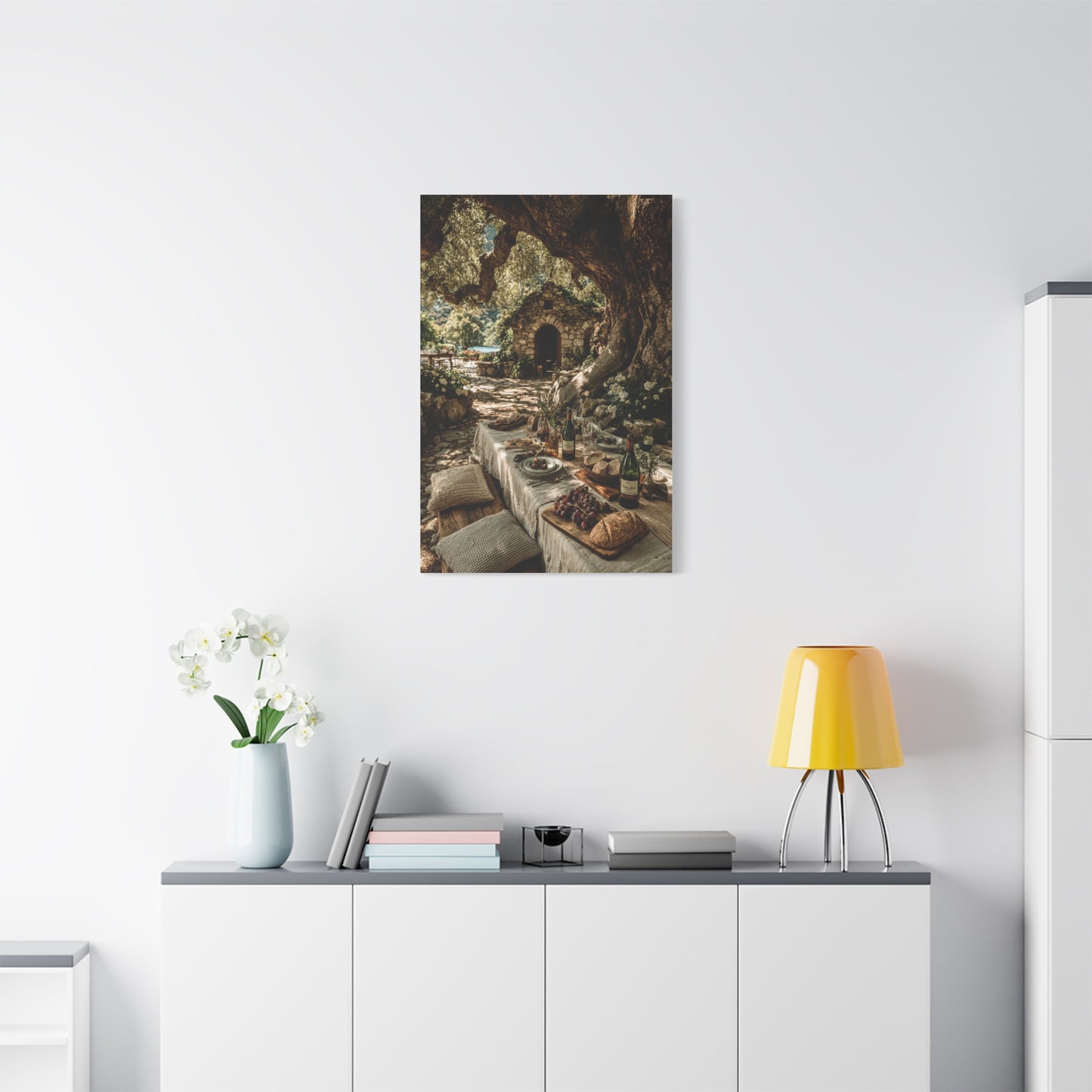 Olive Grove Countryside Lunch Wall Art & Canvas Print