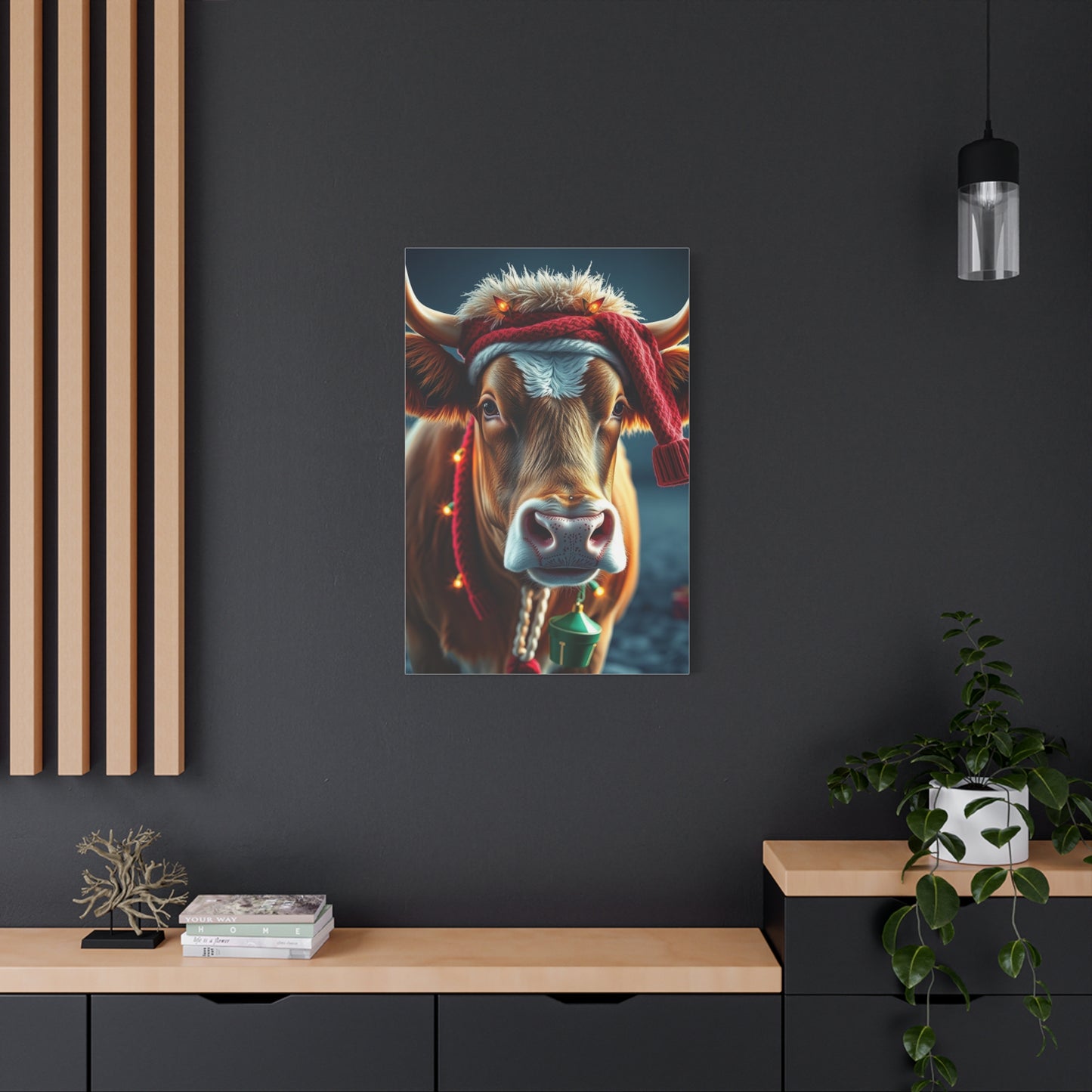 Christmas Cow Art Supreme Gallery Wall Art & Canvas Print