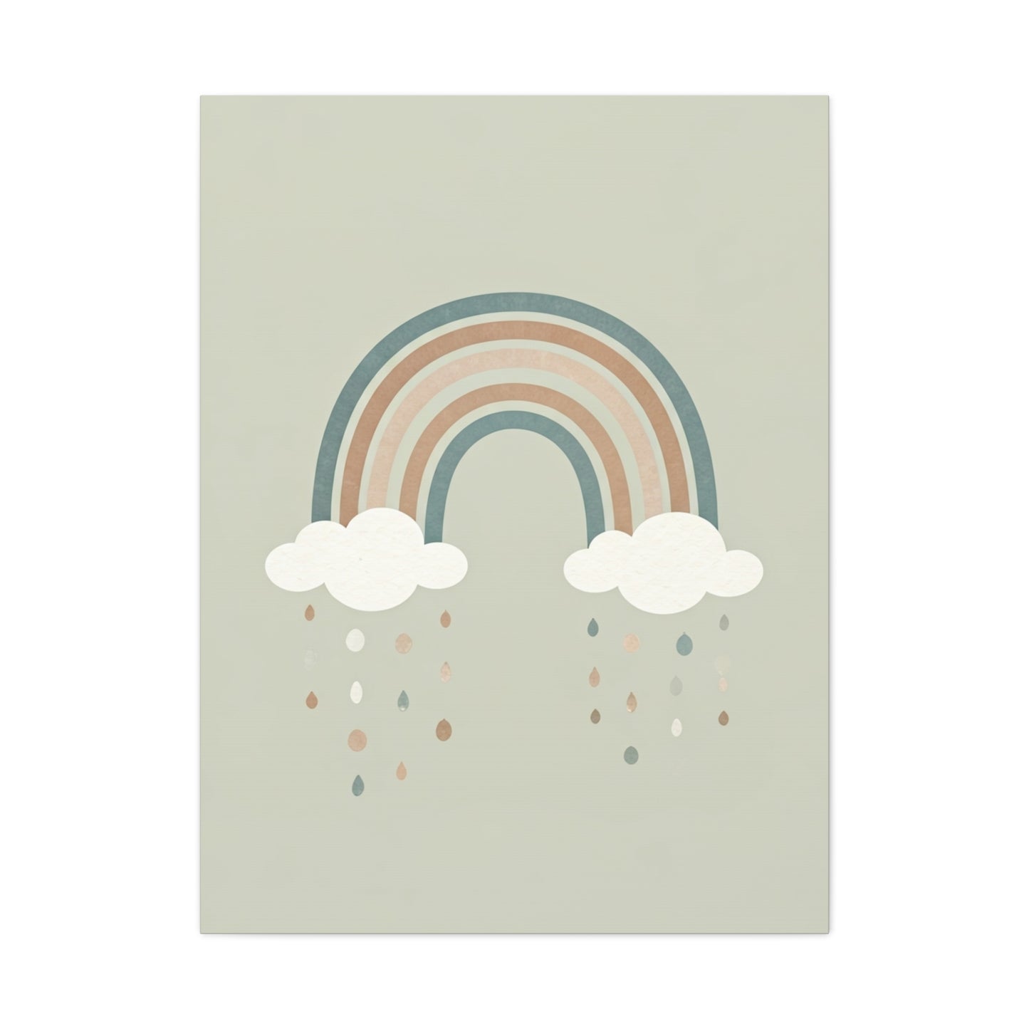 Pastel Rainbow & Clouds Nursery Wall Art & Canvas Print