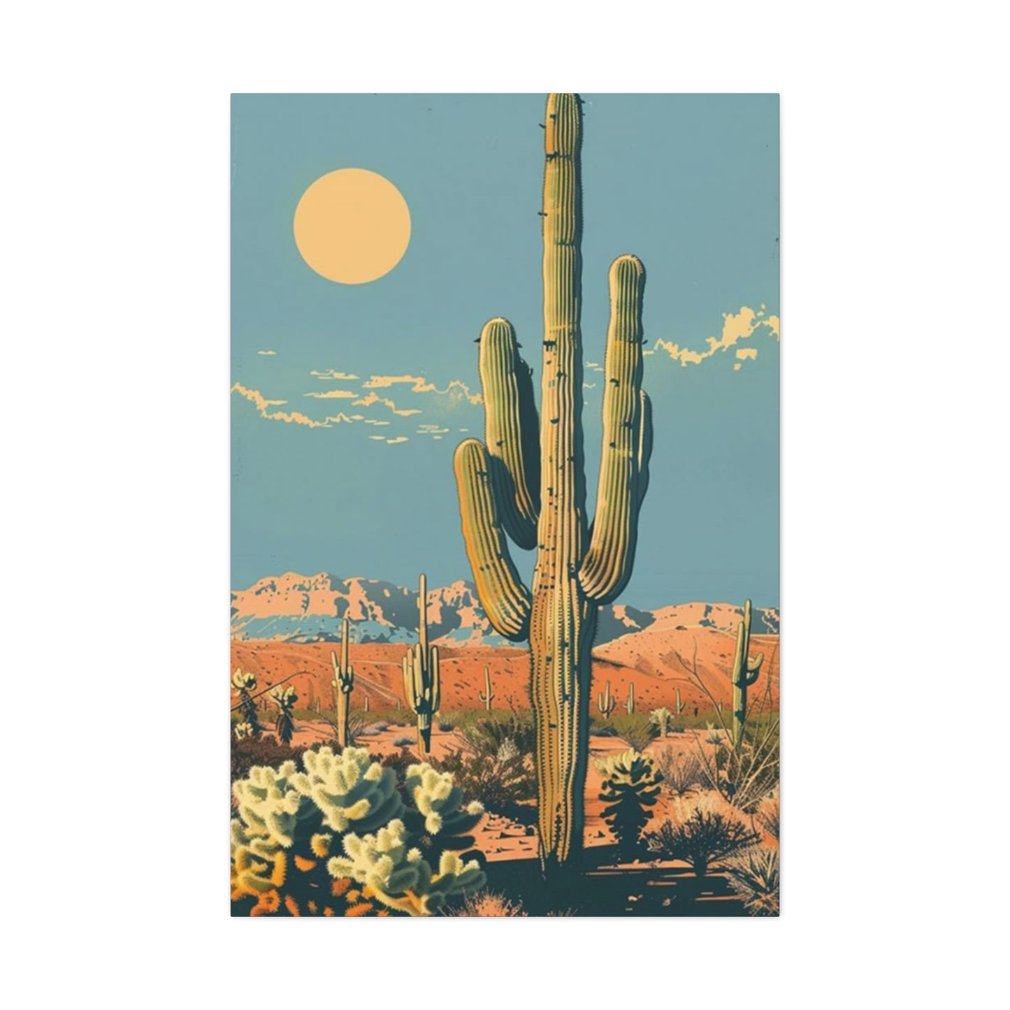 Large Cactus In Desert Wall Art & Canvas Prints