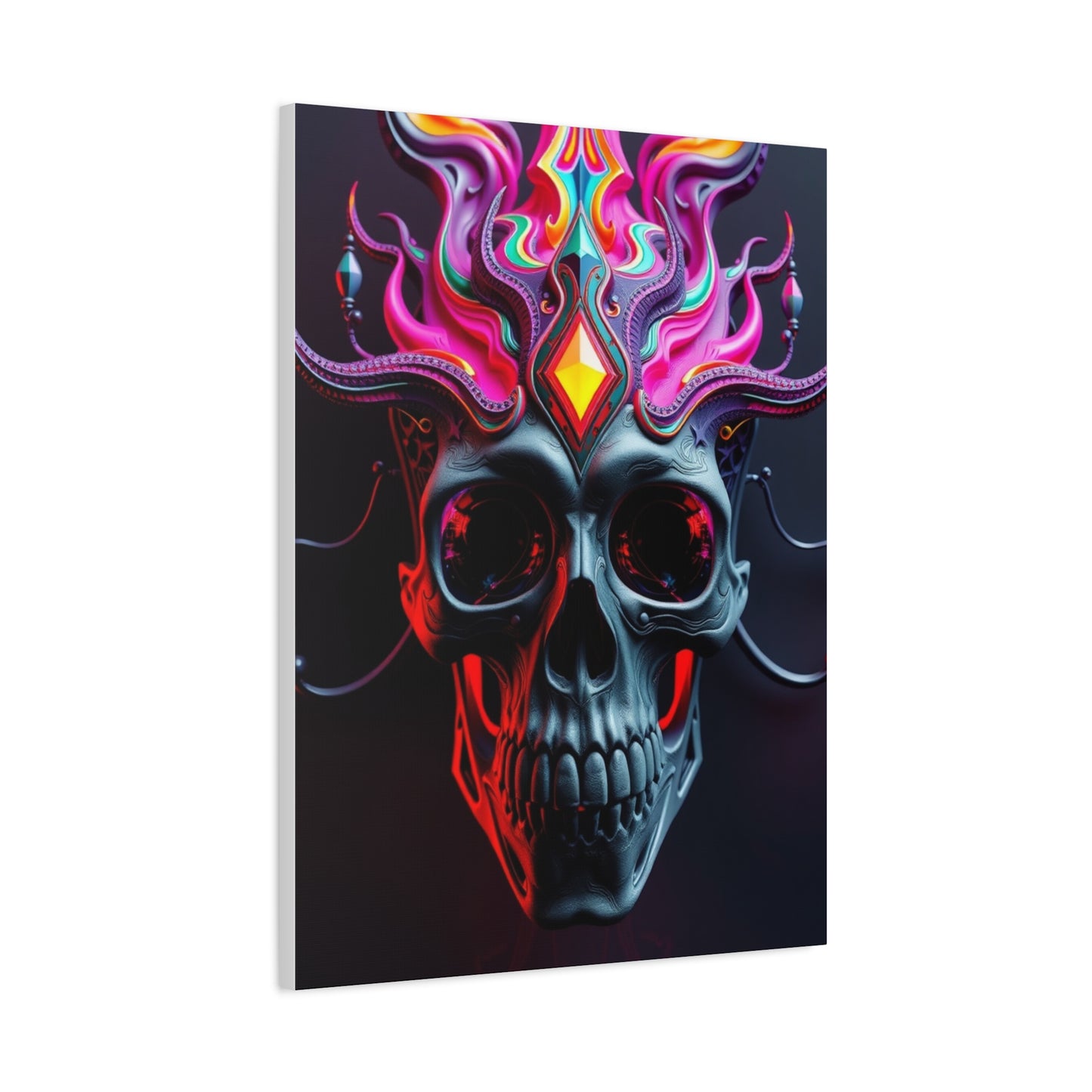3D Trippy Skull Art By Ali Gulec Art Refined Canvas Wall Art & Canvas Print