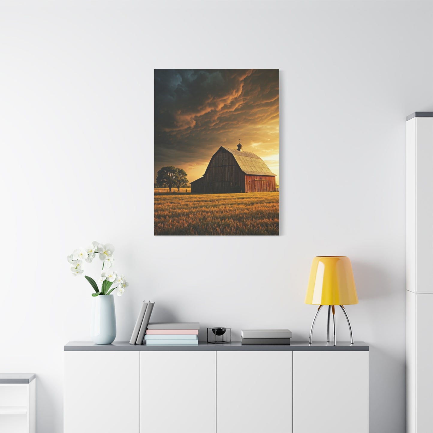 Sunset Prairie Barn Wall Art & Canvas Prints