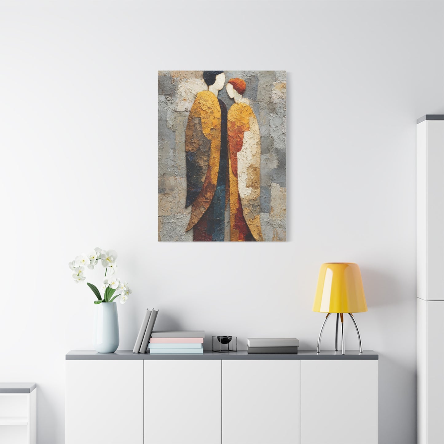 Textured Golden Figures Unity Wall Art & Canvas Print