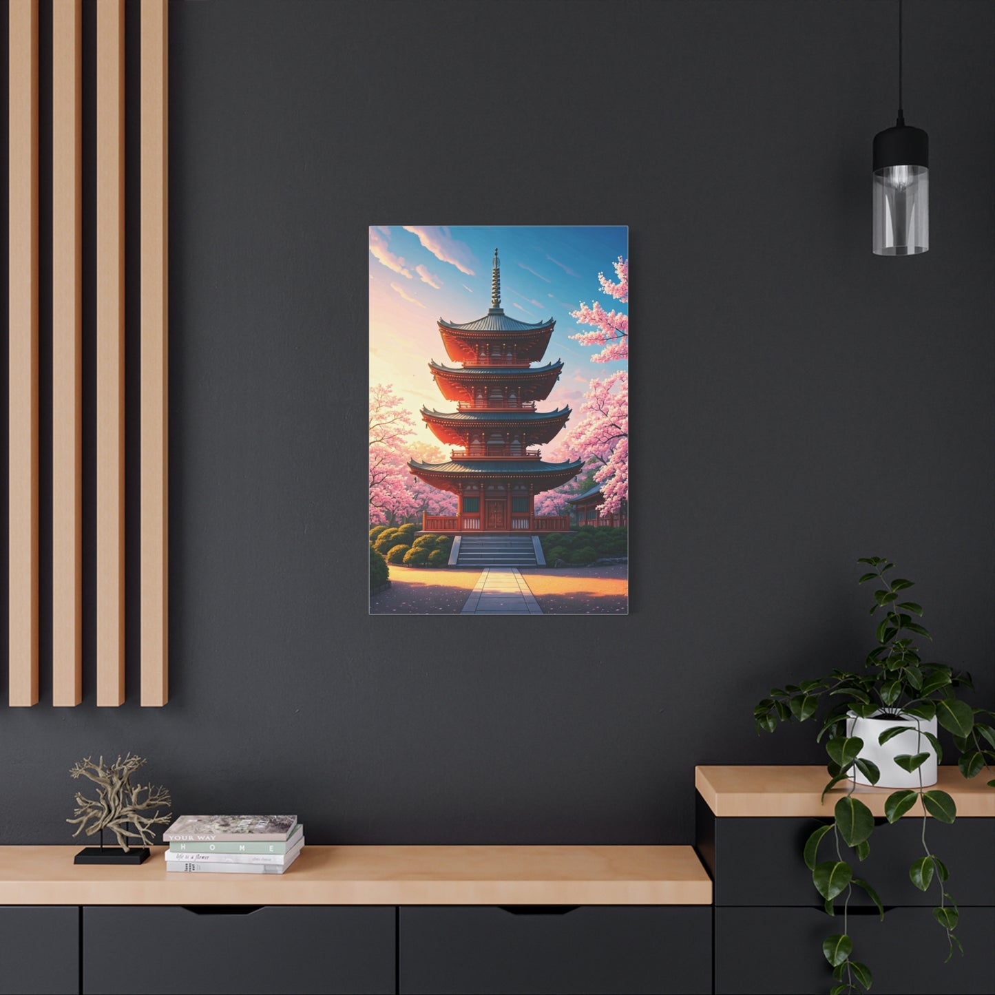 Traditional Pagoda Surrounded by Sakura Blossoms Wall Art & Canvas Prints