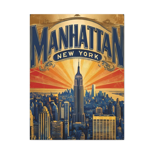 Manhattan City Skyline Poster NYC Skyline Wall Art & Canvas Prints