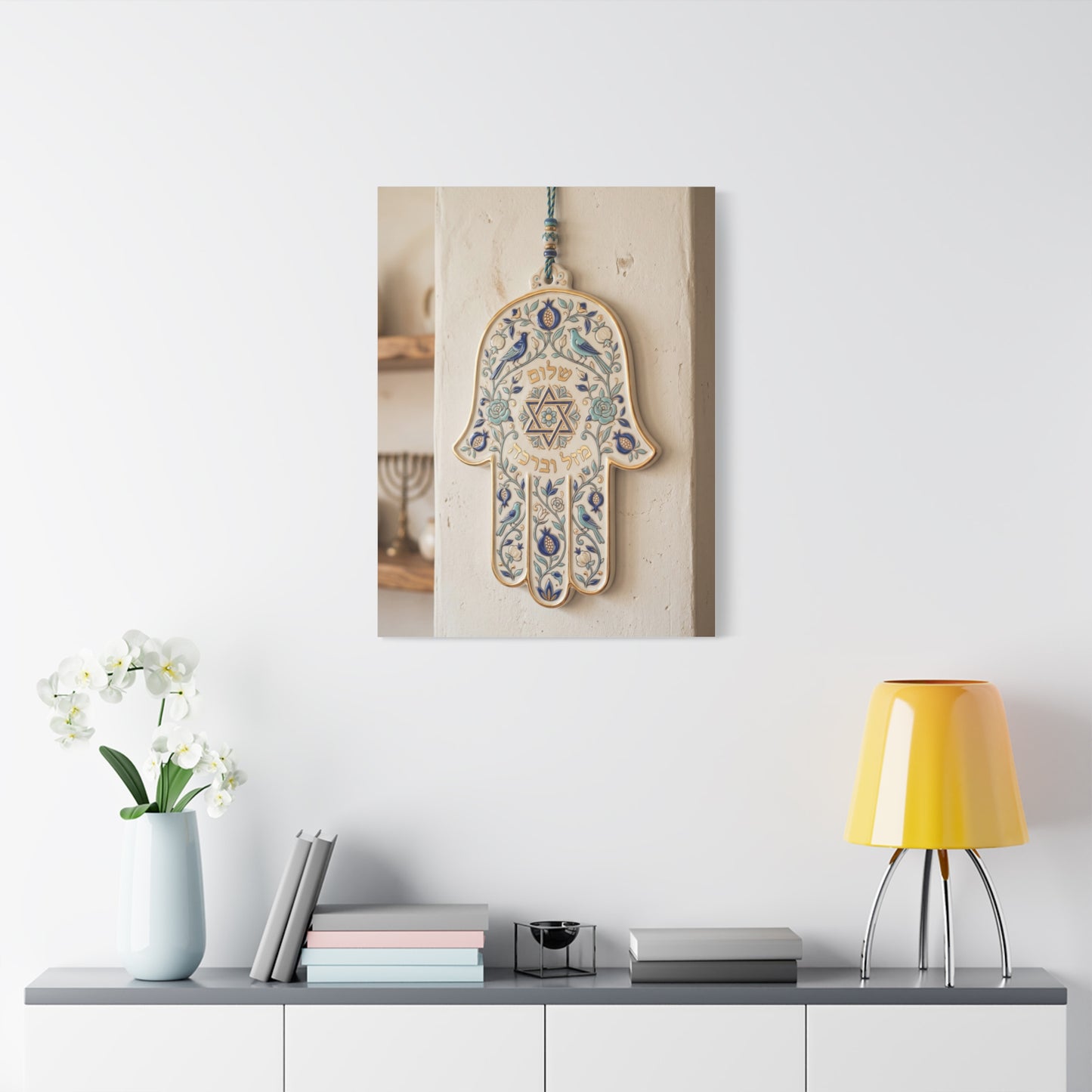 Ceramic Hamsa Blessing Wall Art & Canvas Print
