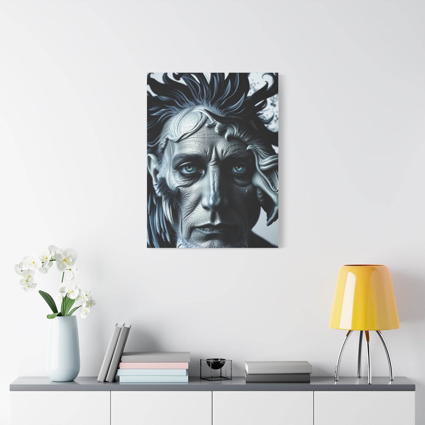 Masterpiece Black, White & Blue Art Vision Wall Art & Canvas Print