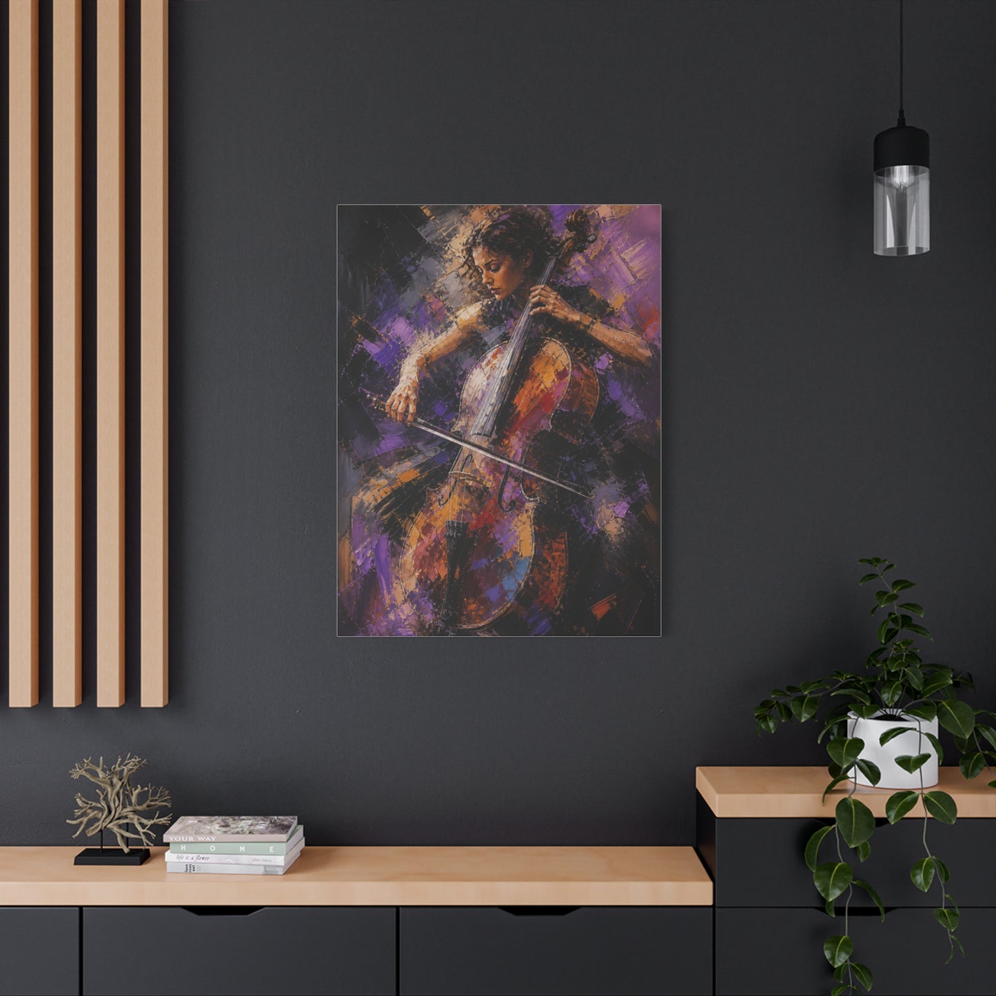 Abstract Cellist Motion Painting Wall Art & Canvas Print