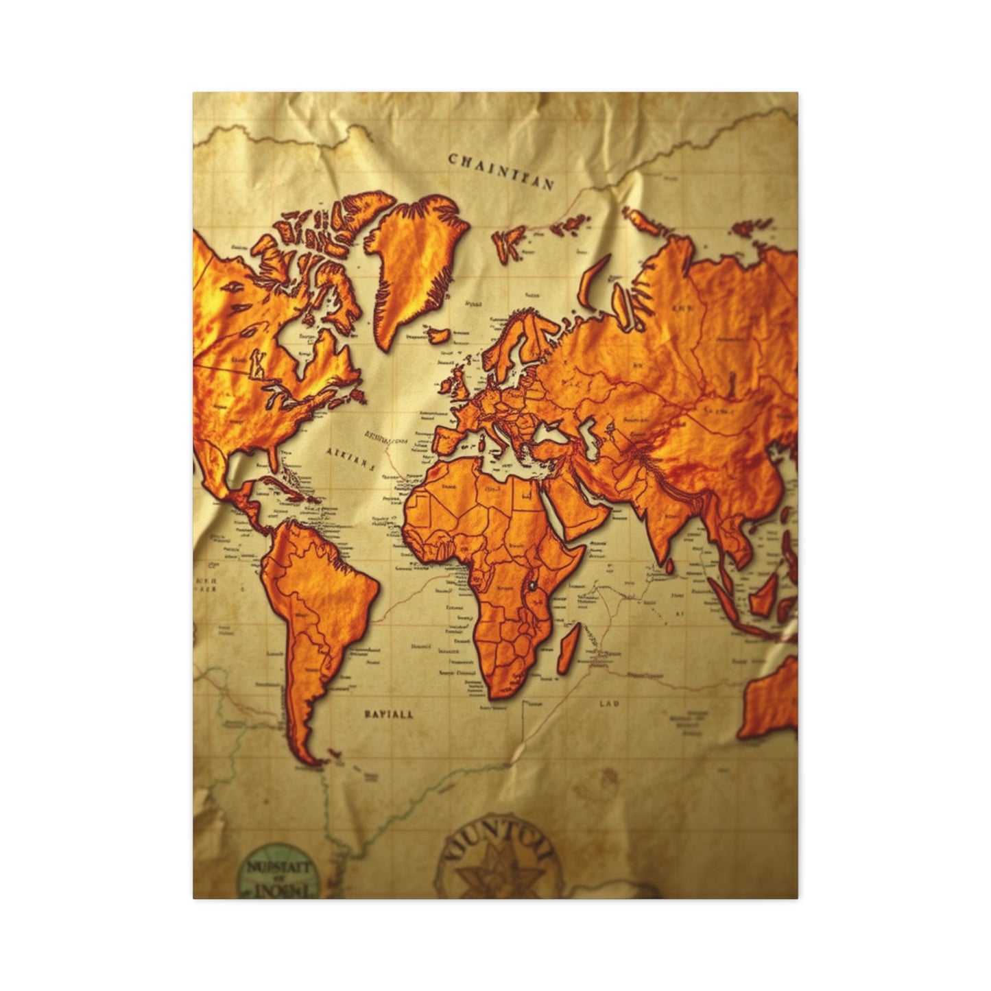 Vision Antique Maps Art Art Wall Art & Canvas Print
