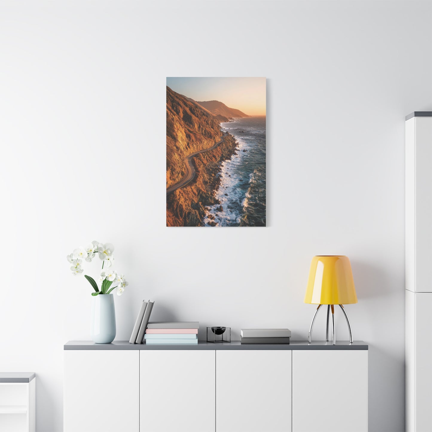 Winding Coastal Highway Above Ocean Cliffs Wall Art & Canvas Print