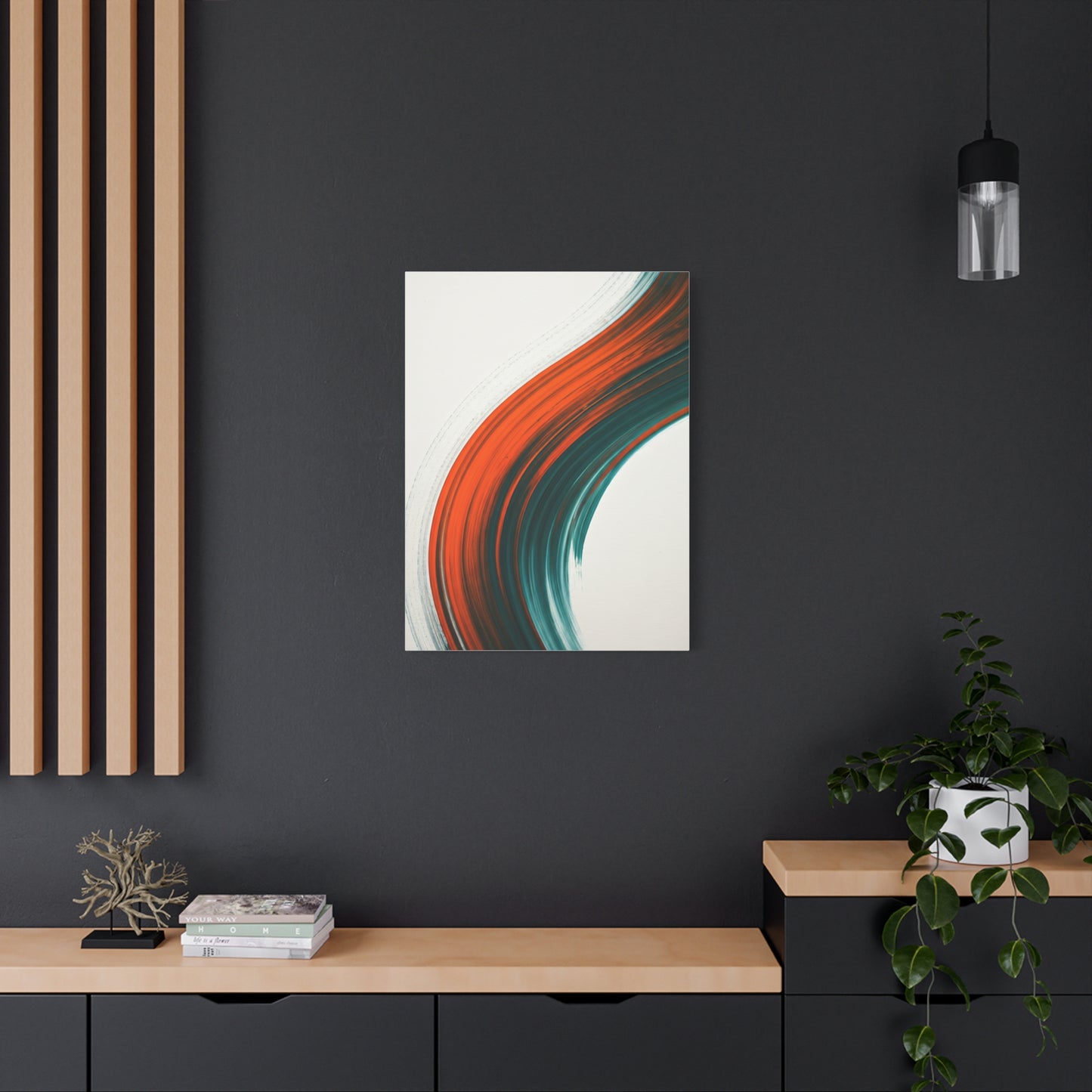 Curved Ember Flow Abstract Wall Art & Canvas Prints