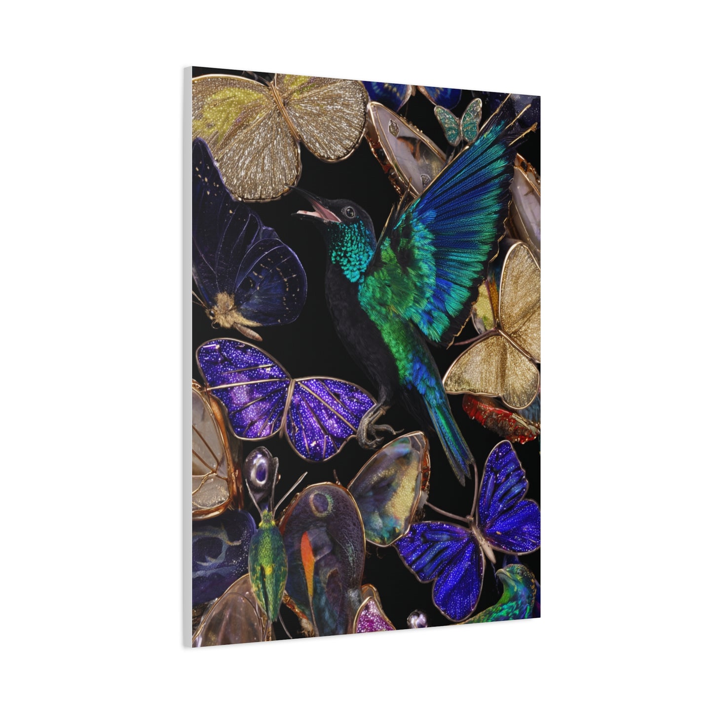 Jewel Tone Hummingbird and Butterfly Collection Wall Art & Canvas Print