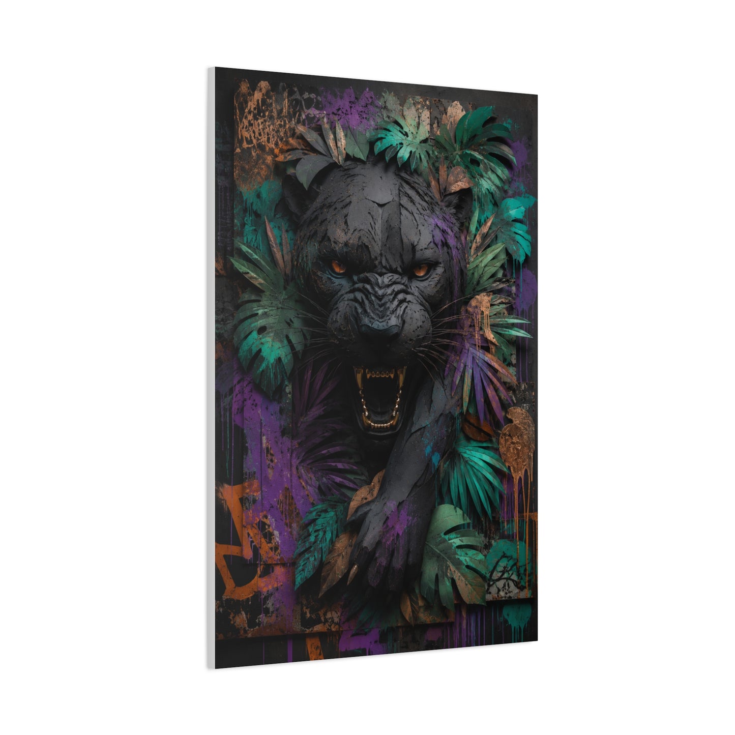 Wild Panther Graffiti Fusion Street Wall Art & Canvas Print