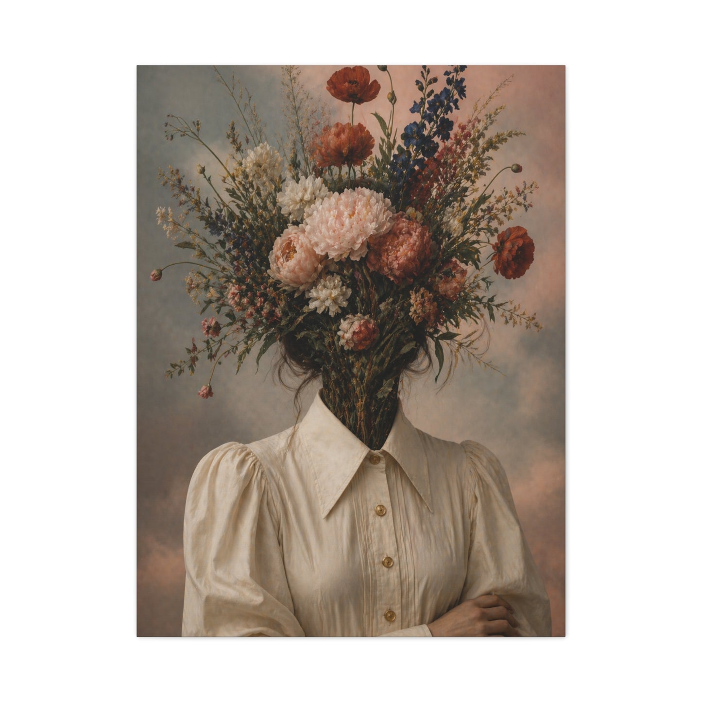 Surreal Floral Identity Portrait Wall Art & Canvas Print