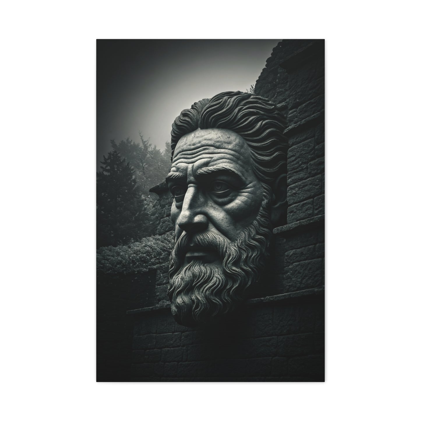 Ancient Stone Philosopher Bust Wall Art & Canvas Prints
