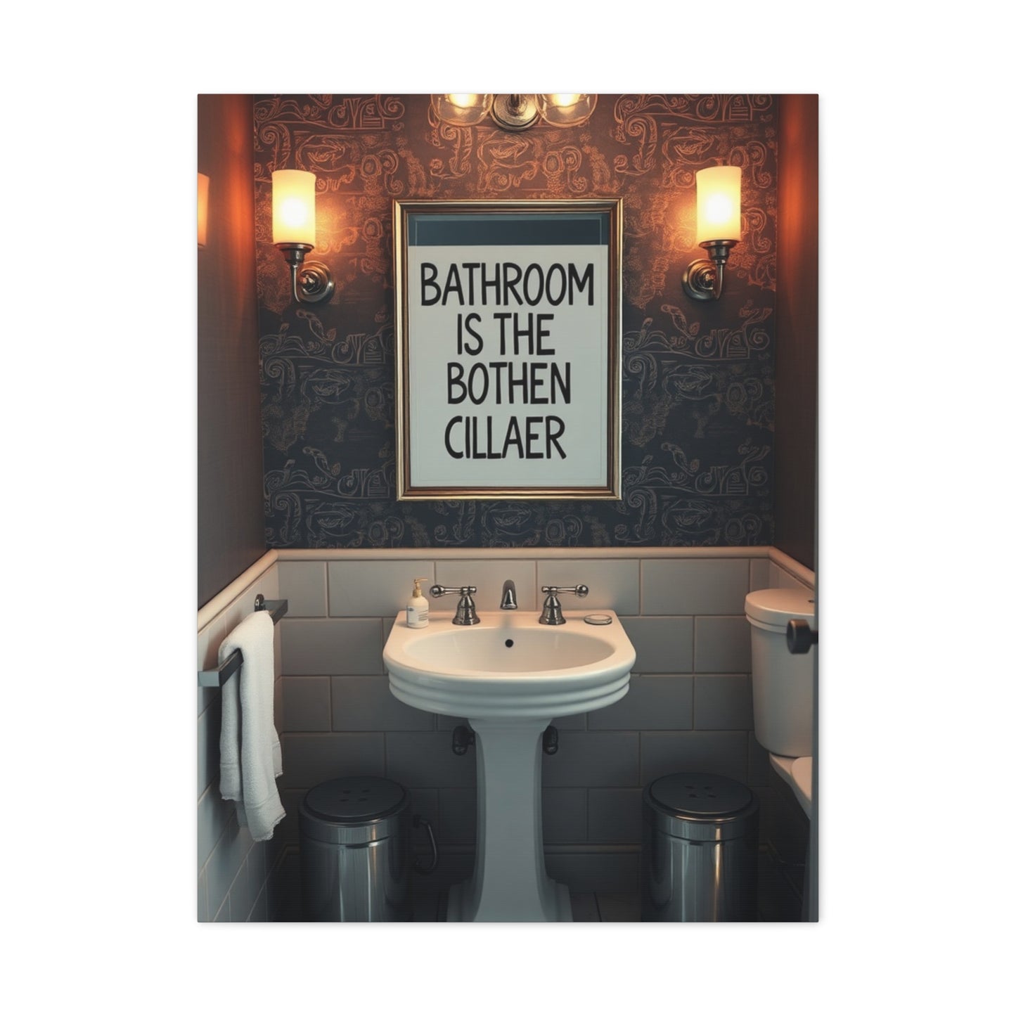 Elite Bathroom Humor Art Vision Wall Art & Canvas Print