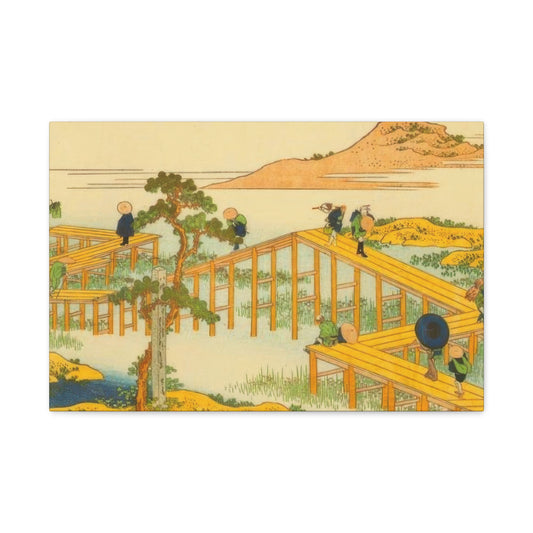 Katsushika Hokusai Ancient View Of Yatsuhashi In Mikawa Province Wall Art & Canvas Prints