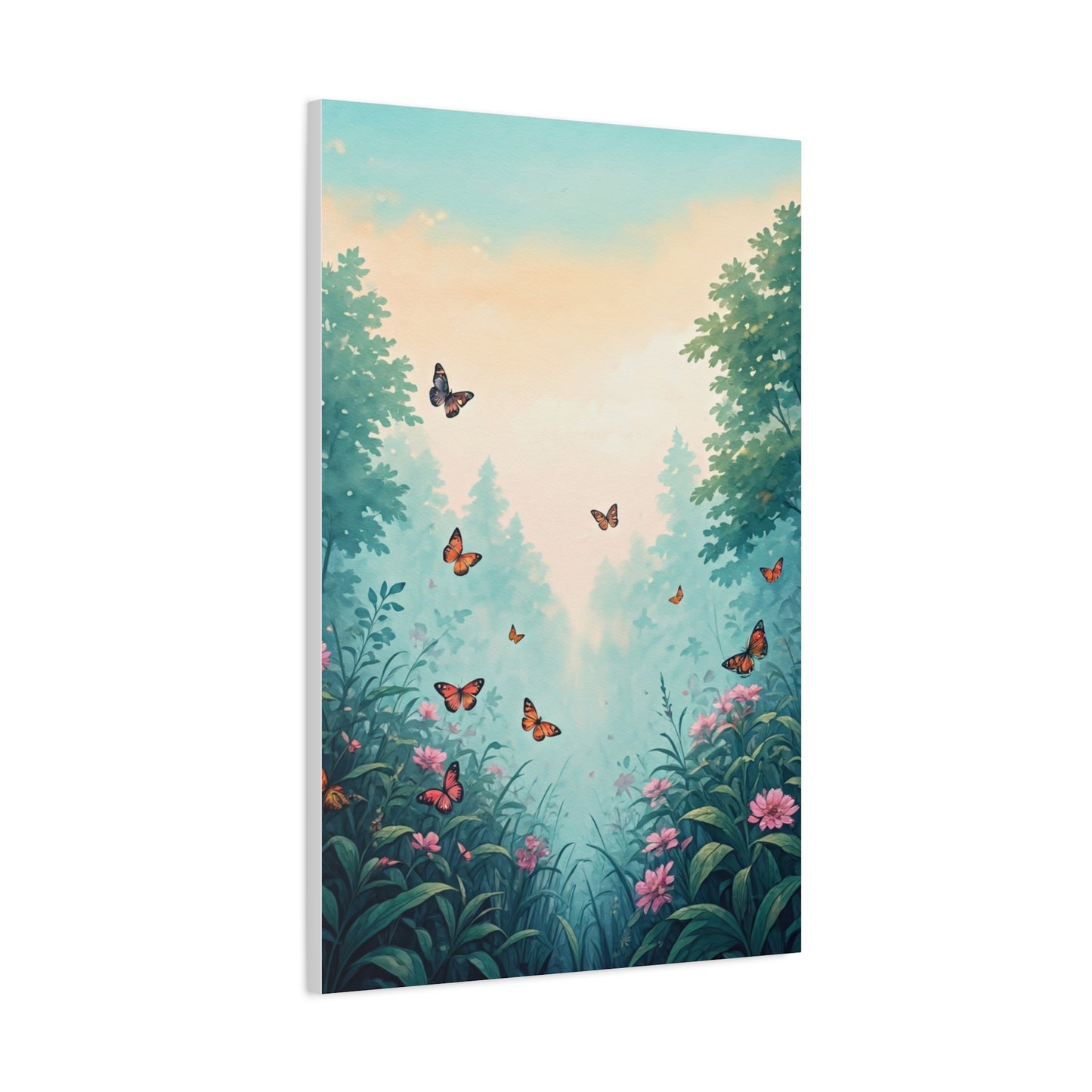 Enchanted Garden Butterfly Scene Wall Art & Canvas Prints