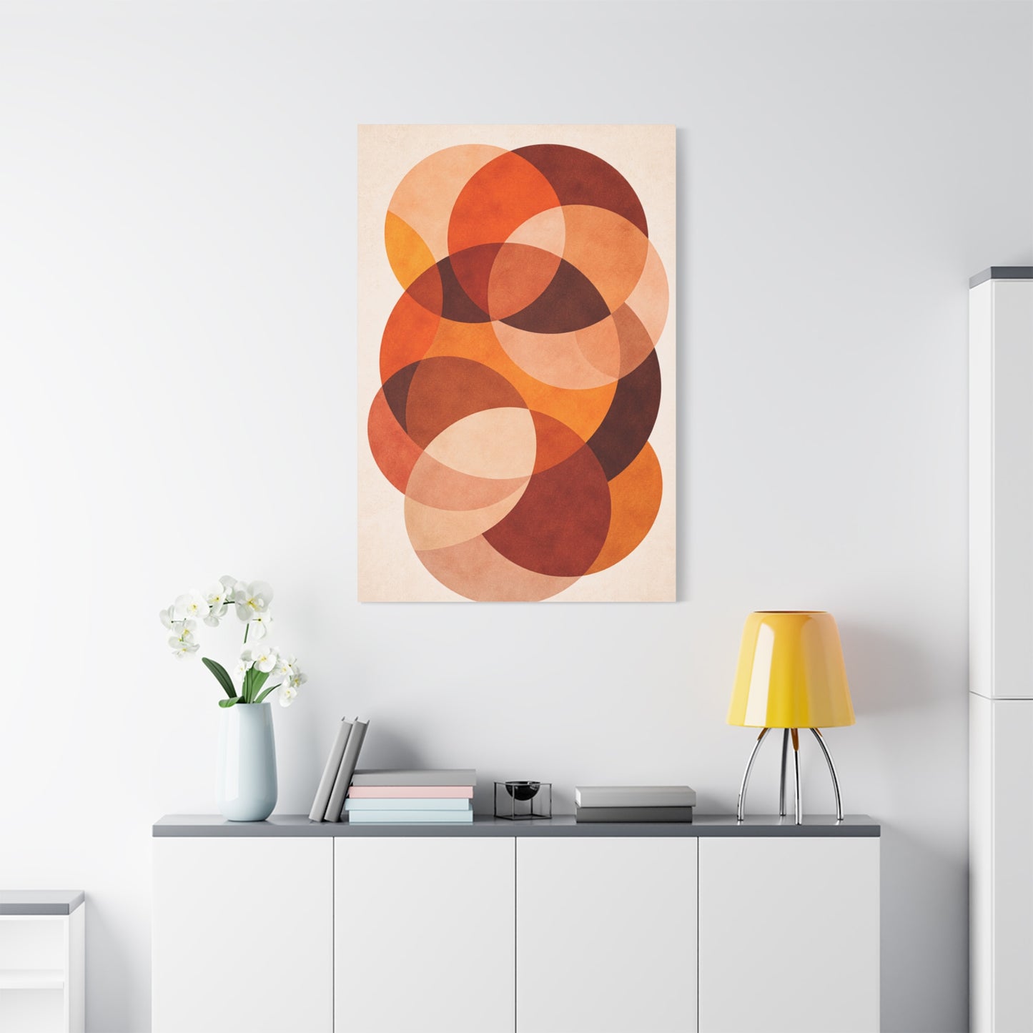 Overlapping Orange Circle Composition Wall Art & Canvas Print