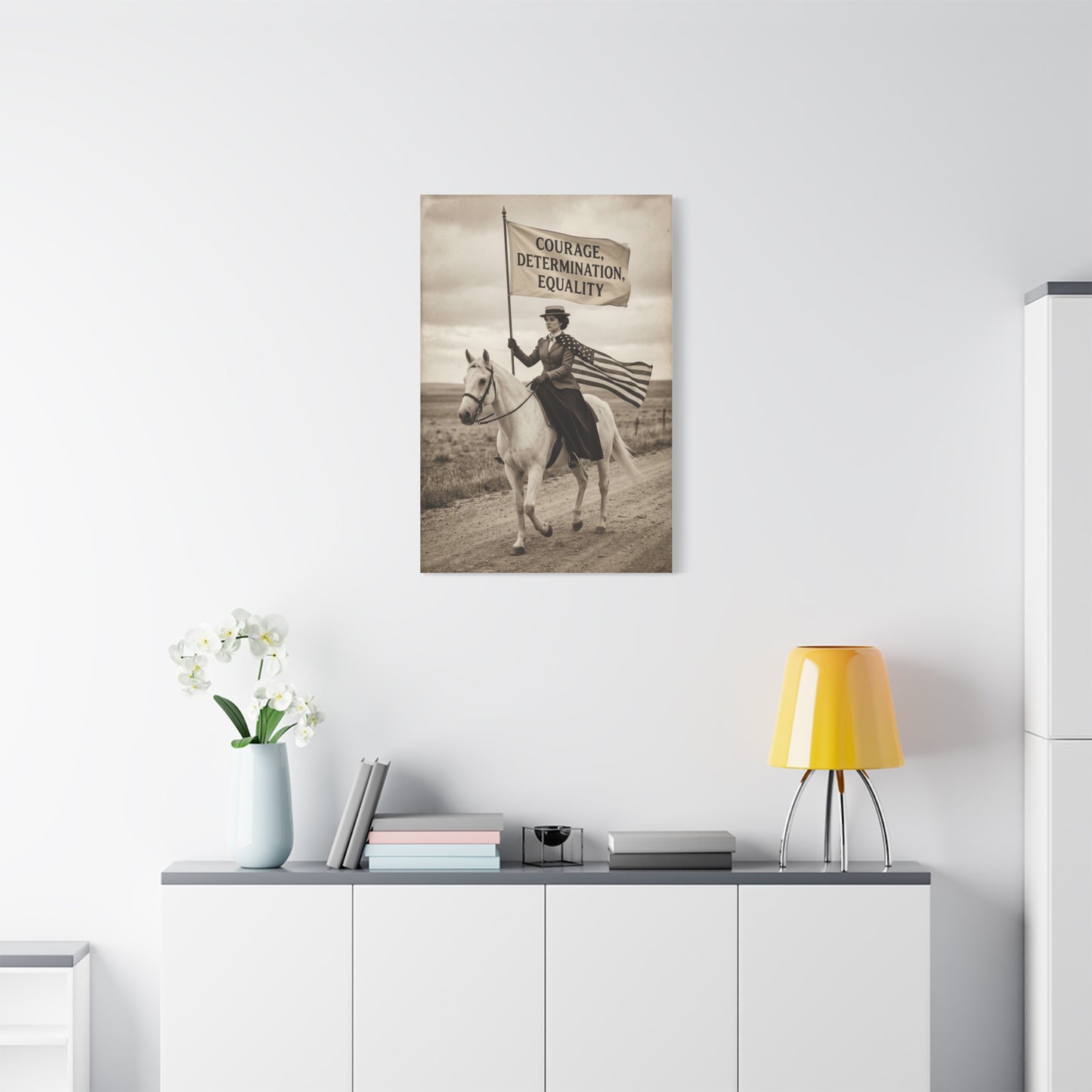 Suffrage Rider Equality Statement Wall Art & Canvas Print