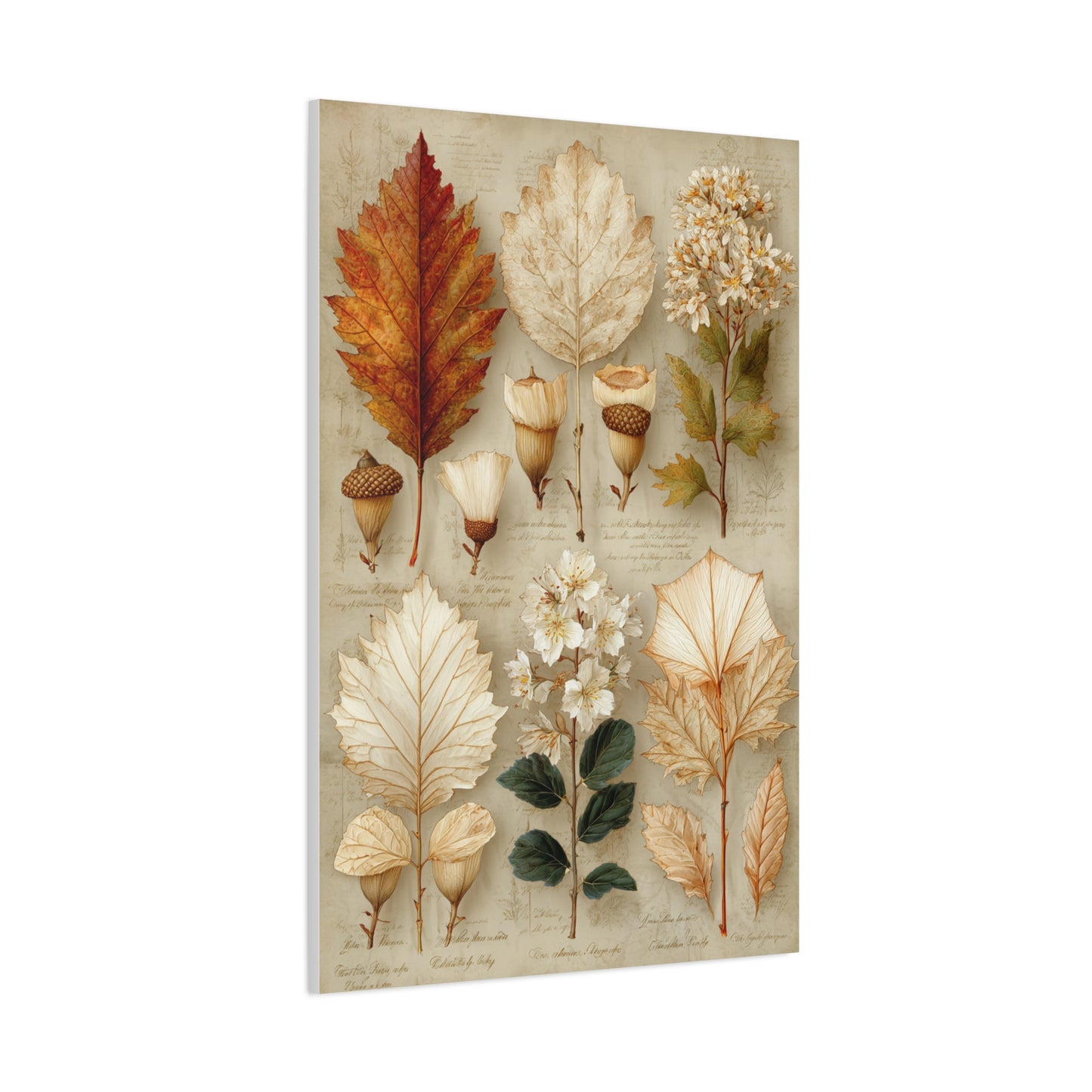 Vintage Autumn Botanical Leaf Study Wall Art & Canvas Print